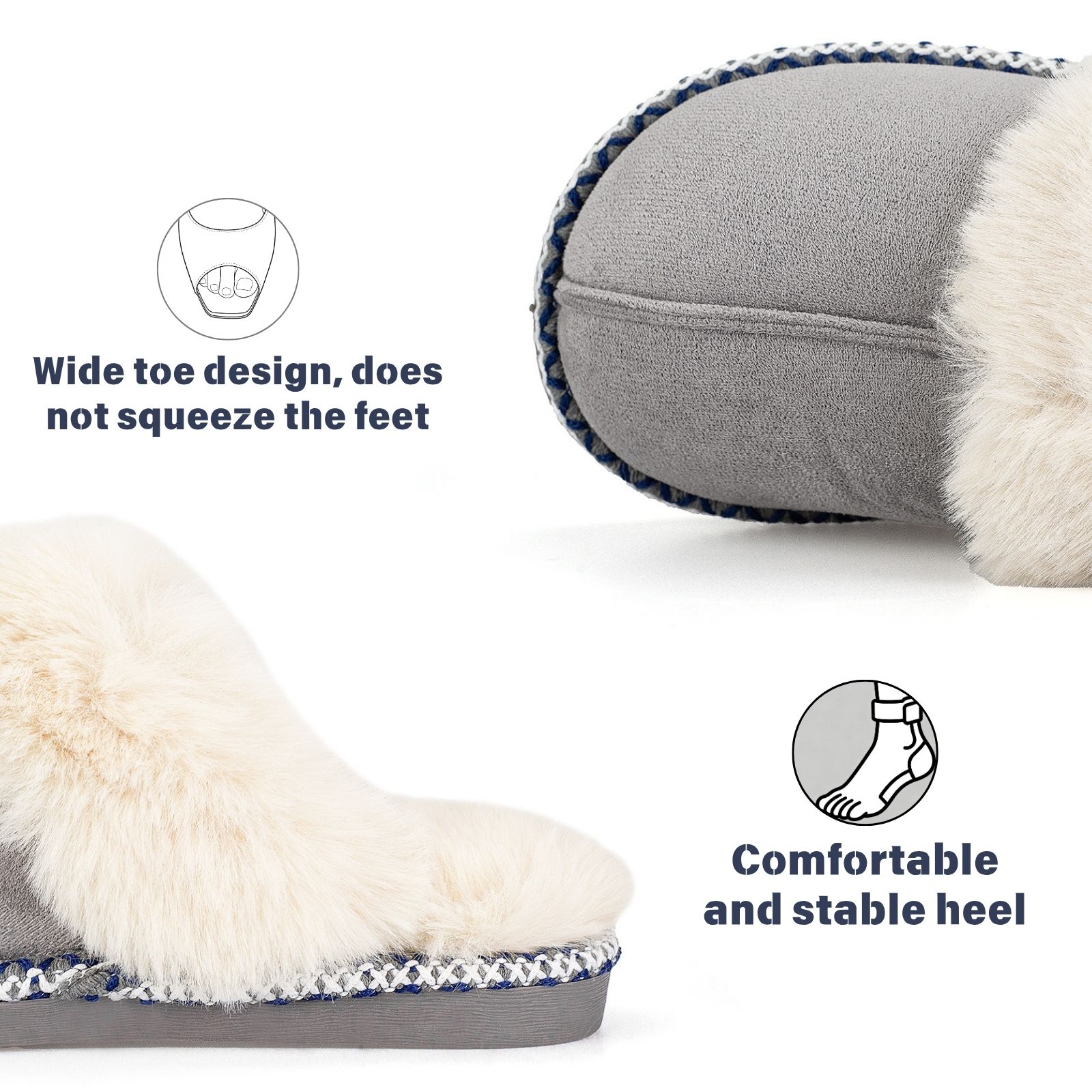 Women's Fuzzy Memory Foam Slippers Ultra Plush Warmth