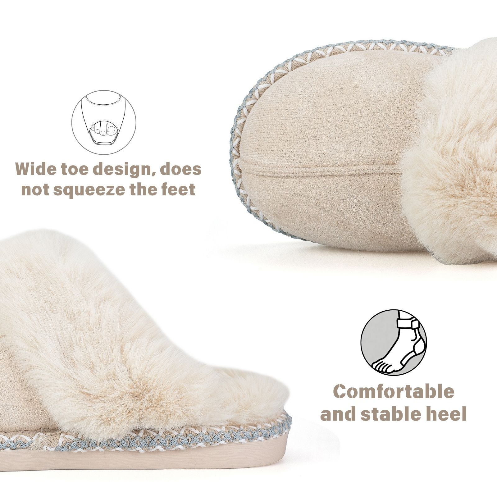 Women's Fuzzy Memory Foam Slippers Ultra Plush Warmth