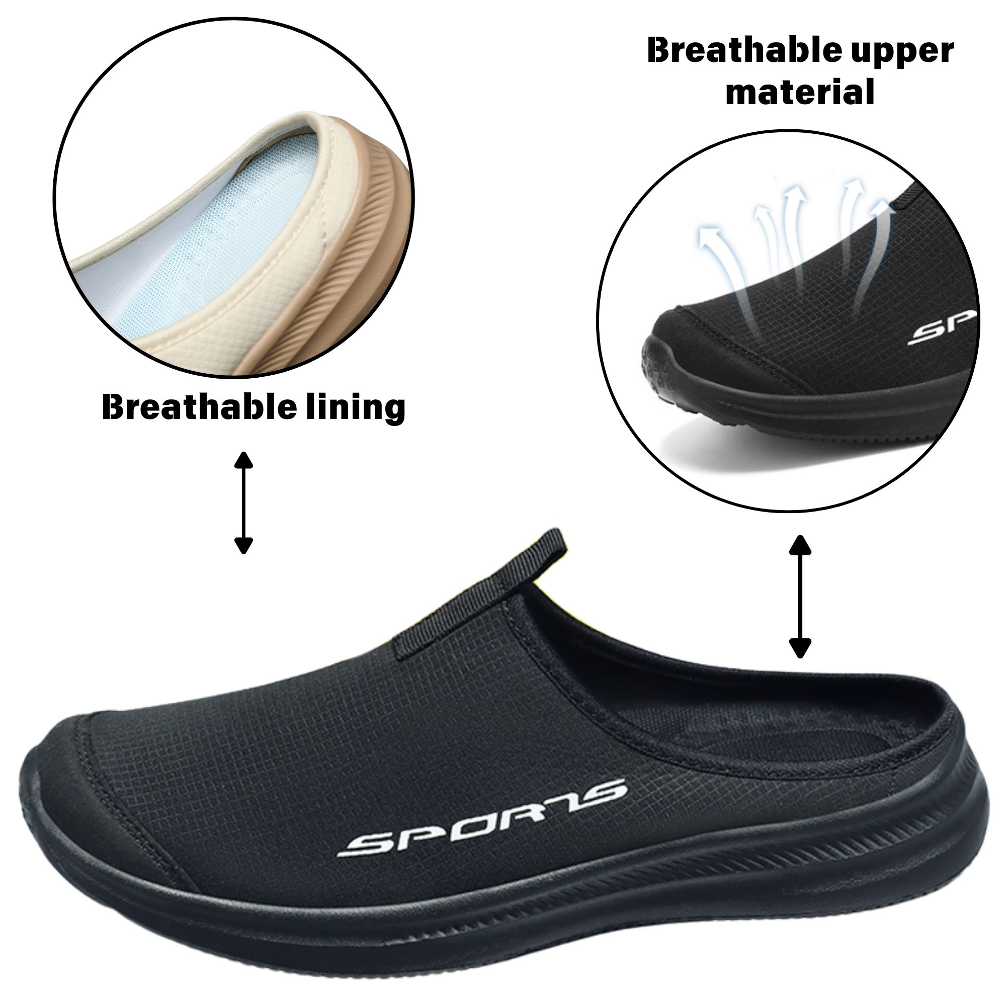 BERANMEY Men’s Slip-On Mules Loafers Lightweight Casual Shoes