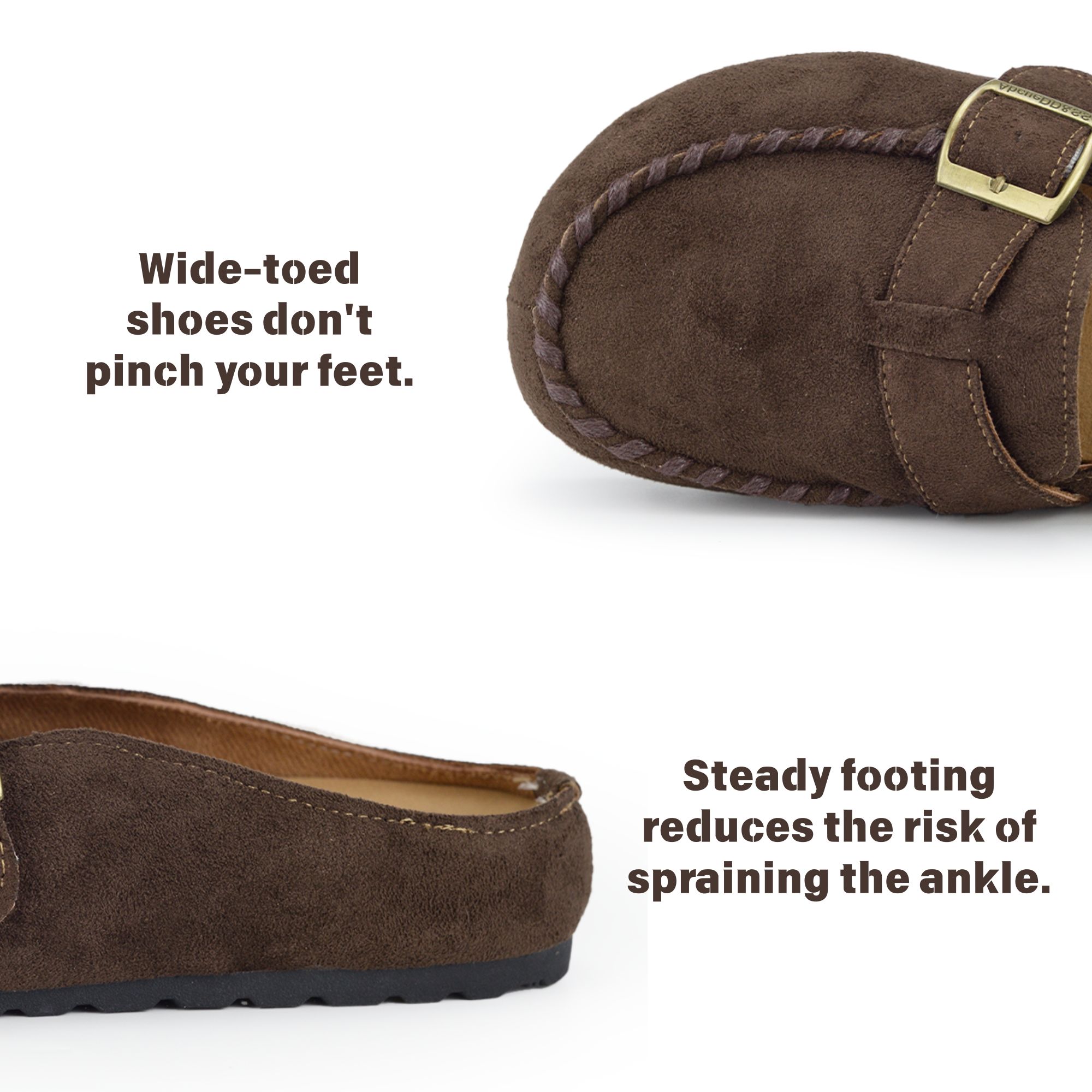 BERANMEY Mules for Women Memory Foam Cork Sole Clogs