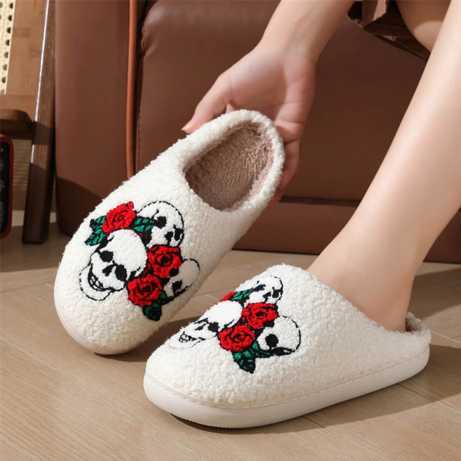 Soft Plush Halloween Slippers for Women and Men