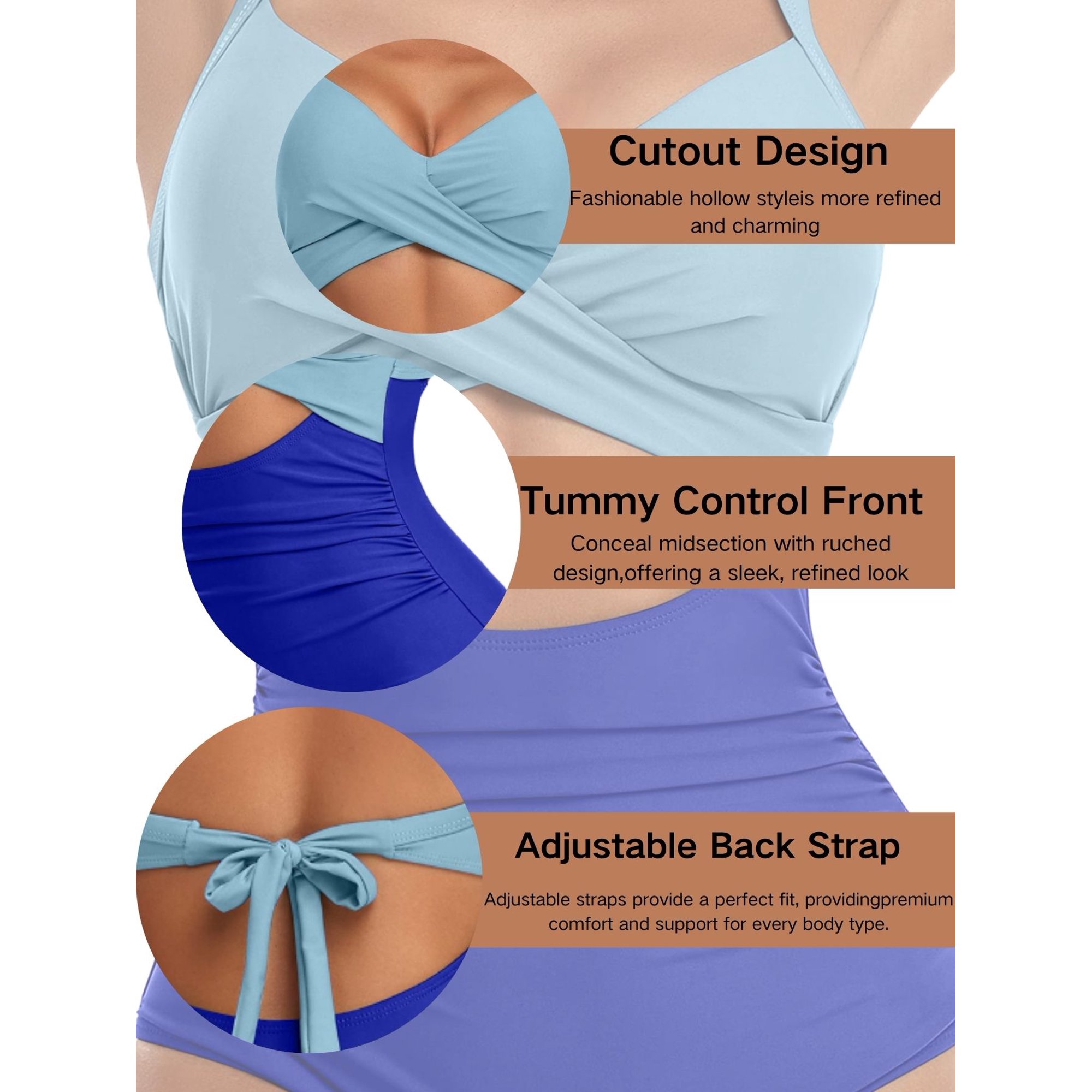Sexy Tummy Control One Piece Swimsuit for Women 
