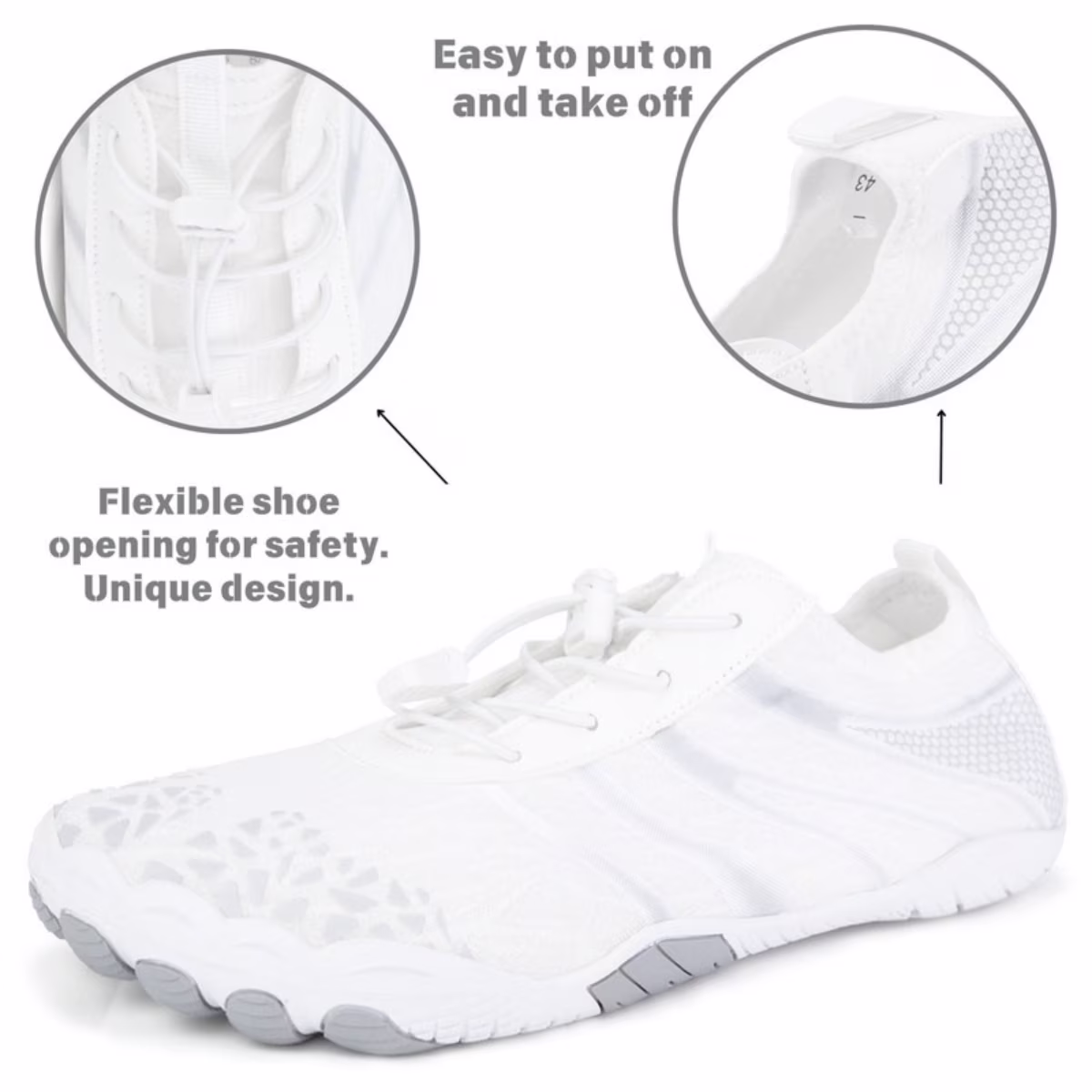 Women's Lightweight Sport Barefoot Shoes for Swim Beach