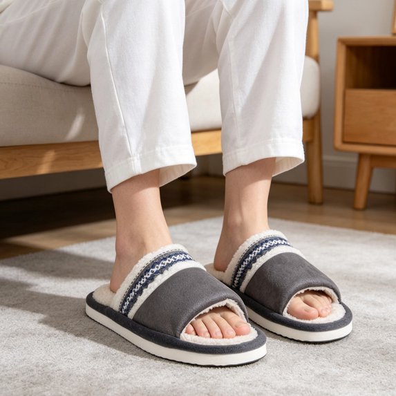Open Toe Slippers for Womens Mens Cozy Women's Slippers 
