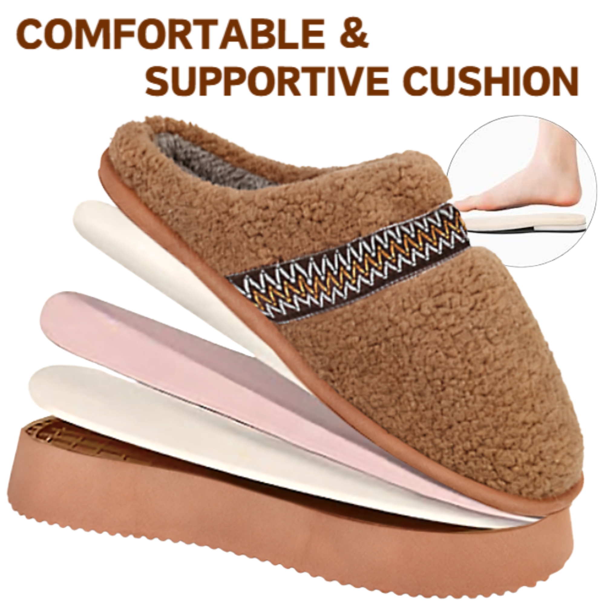 Women's Platform Slippers with Polar Fleece