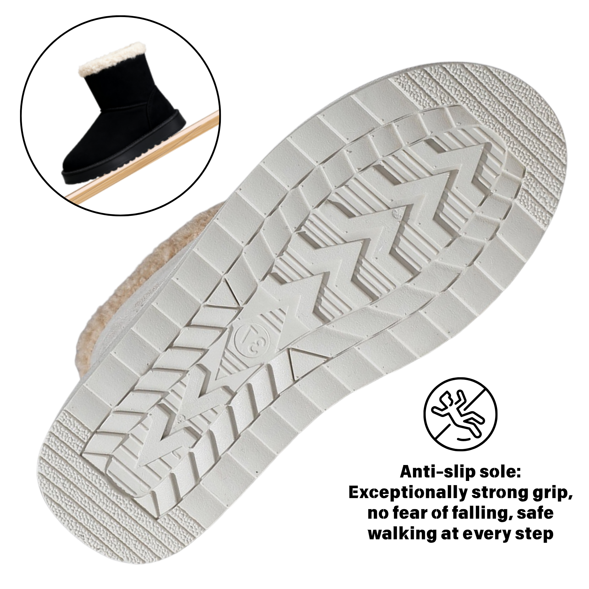 Suede Faux Fur Mid-Calf Boots For Womens