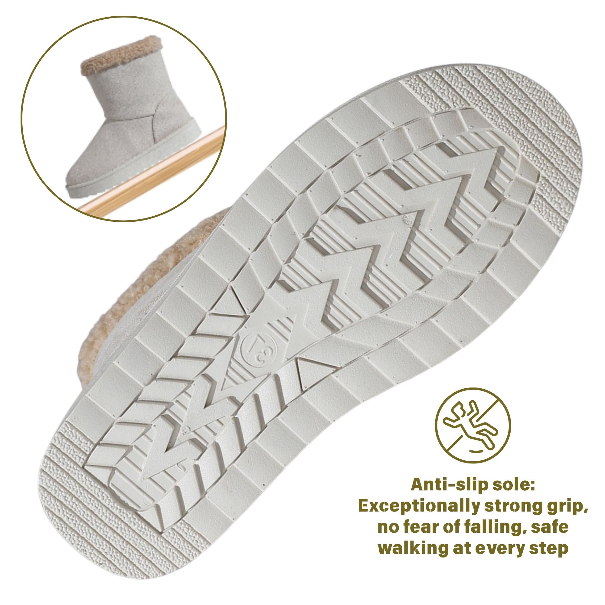 Suede Faux Fur Mid-Calf Boots For Womens