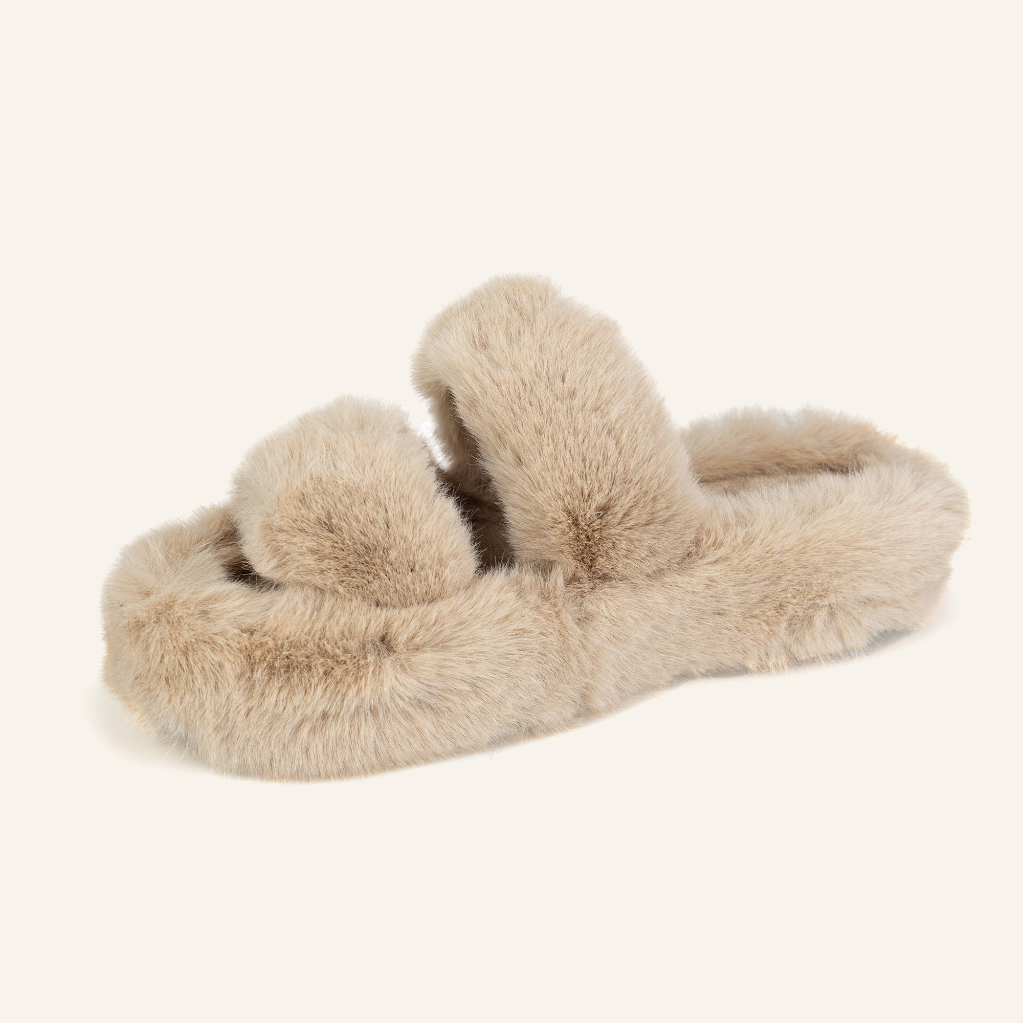 Women's Fuzzy Slippers with Memory Foam Open-Toe