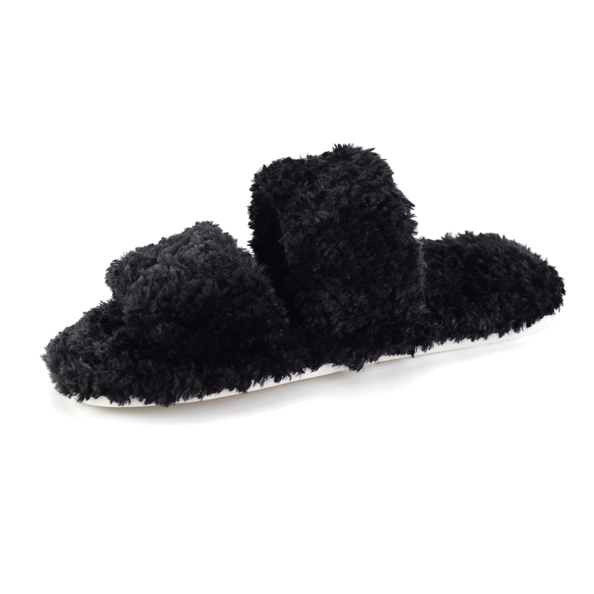  Womens Fuzzy Open Toe Slippers Faux Fur Slippers