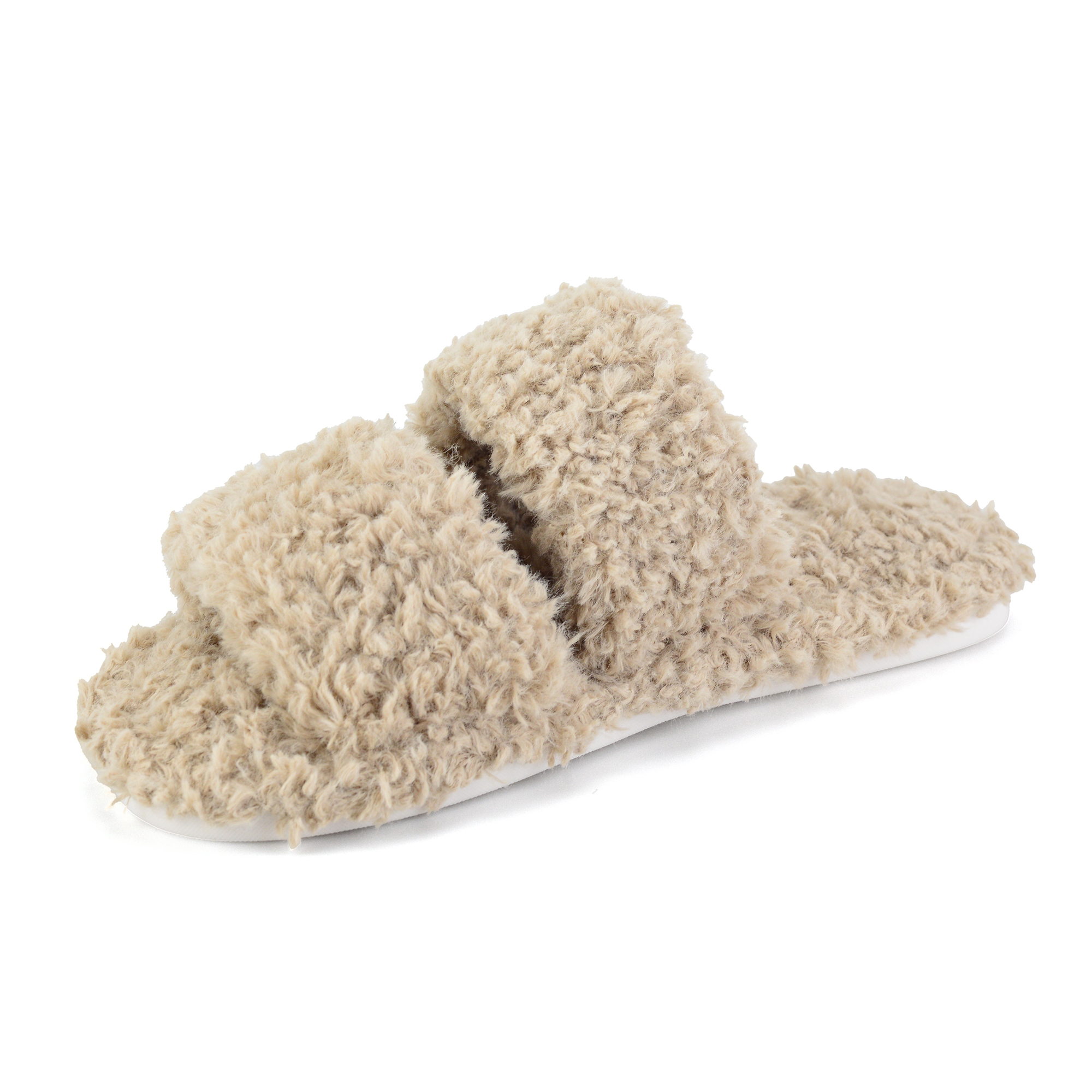  Womens Fuzzy Open Toe Slippers Faux Fur Slippers