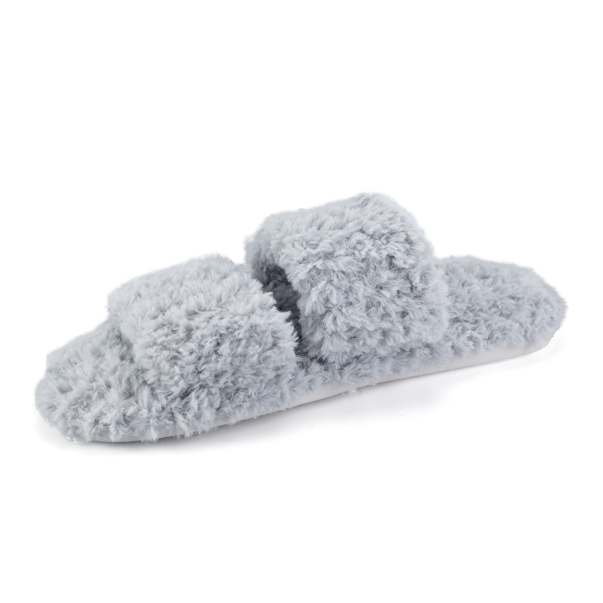  Womens Fuzzy Open Toe Slippers Faux Fur Slippers