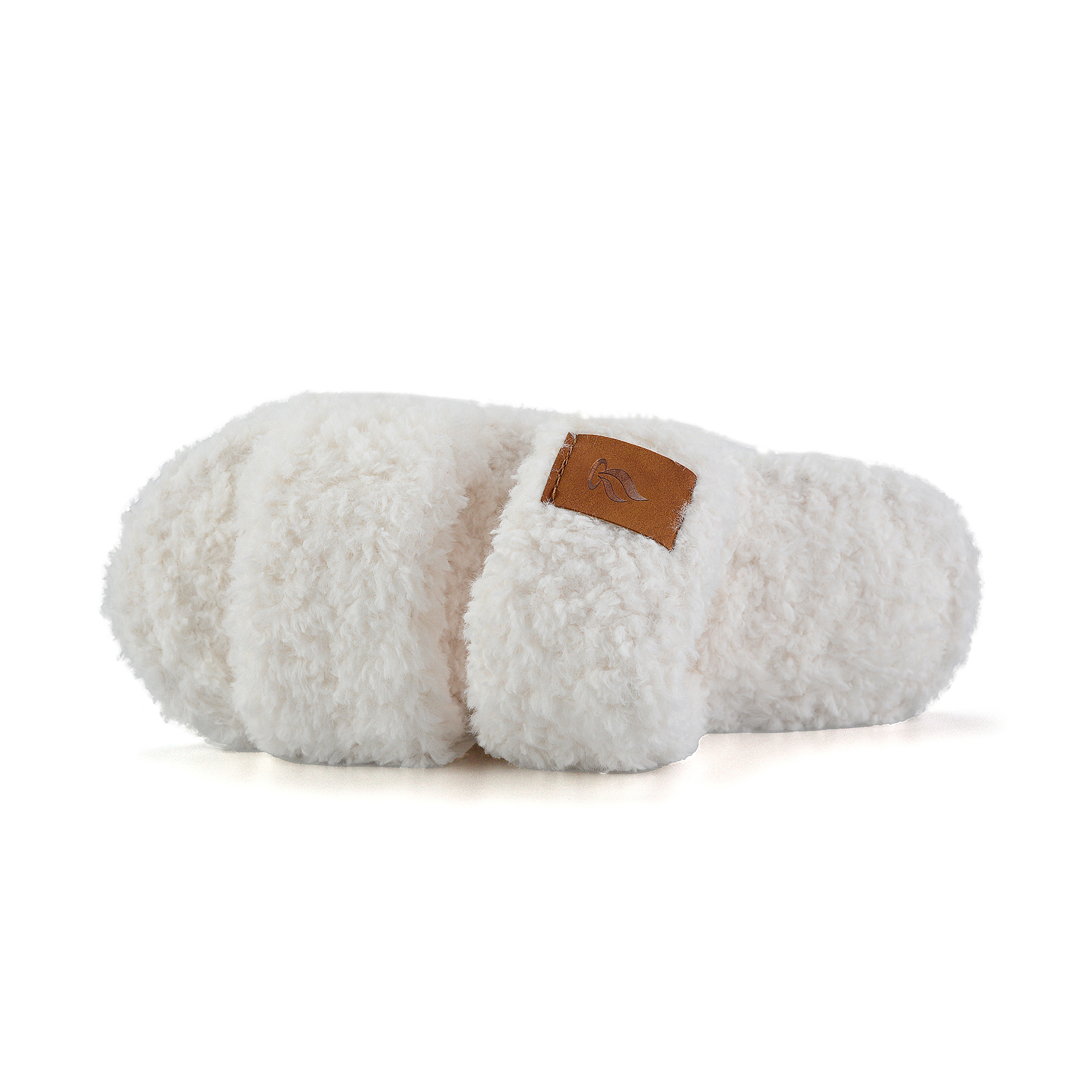 Womens Fuzzy Open Toe Slippers Faux Fur Slippers
