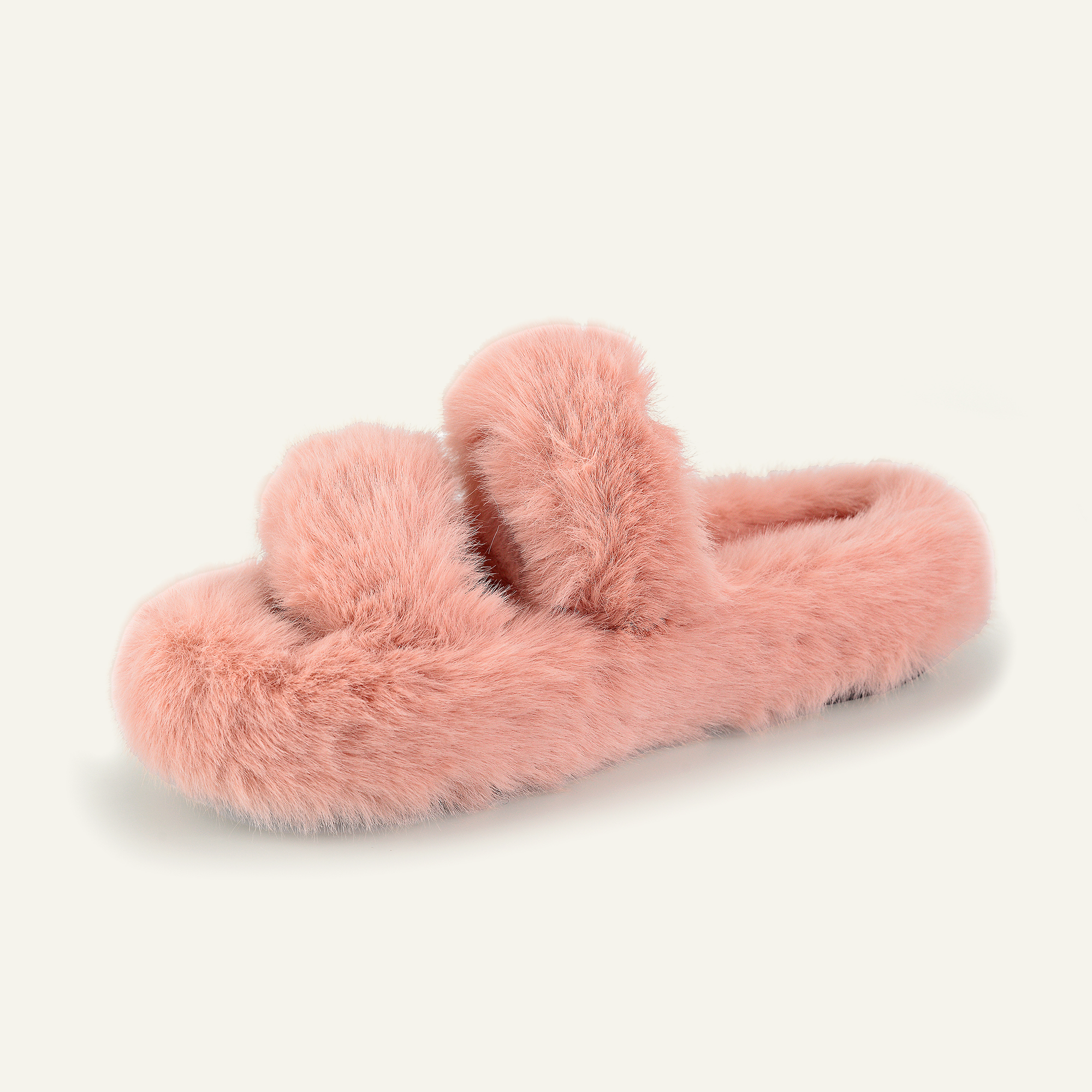 Women's Fuzzy Slippers with Memory Foam Open-Toe