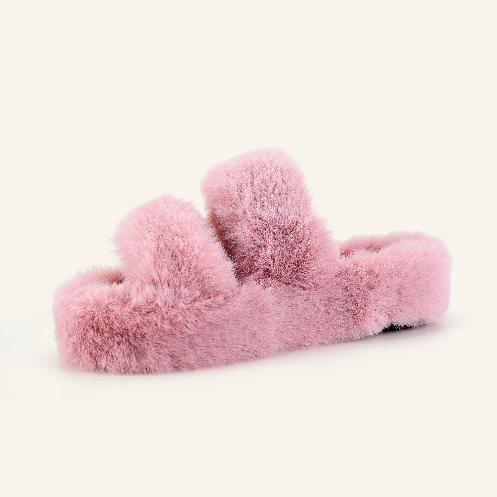 Women's Fuzzy Slippers with Memory Foam Open-Toe