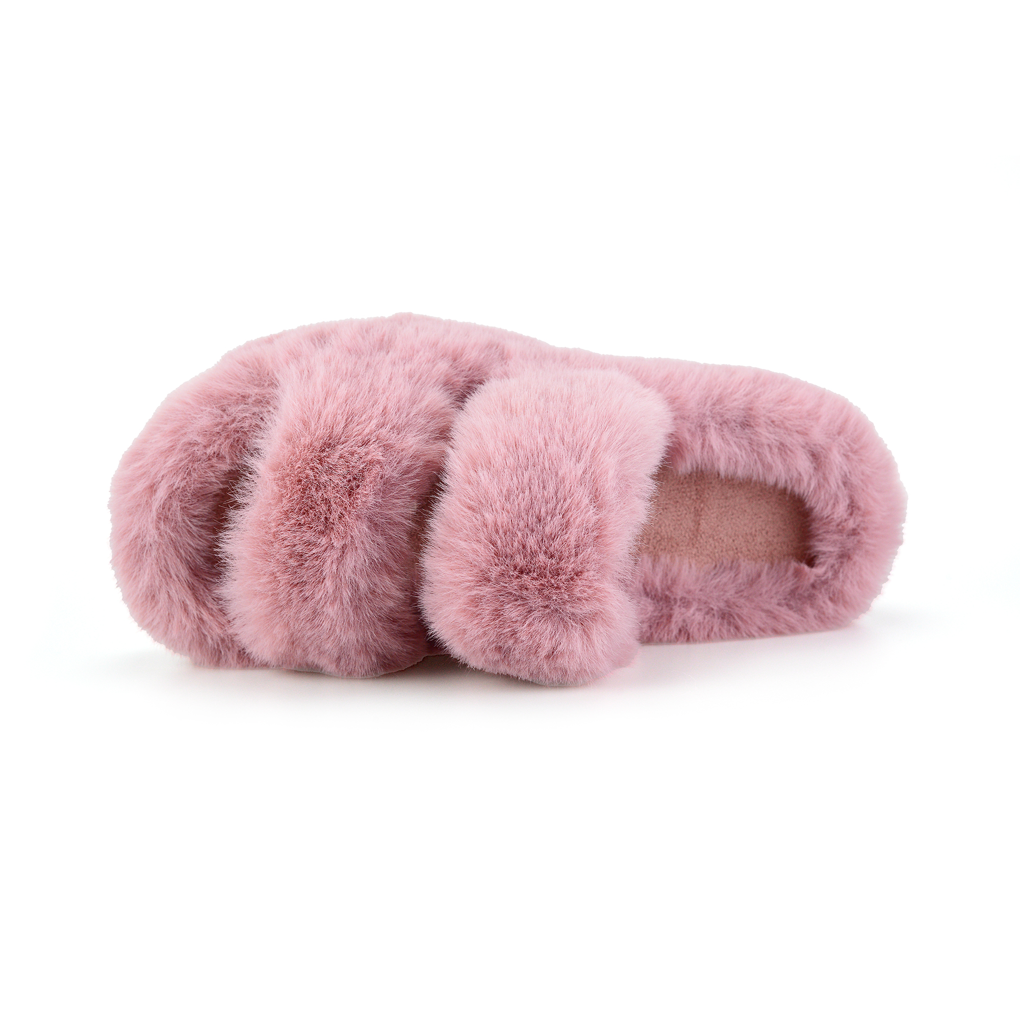 Women's Fuzzy Slippers with Memory Foam Open-Toe