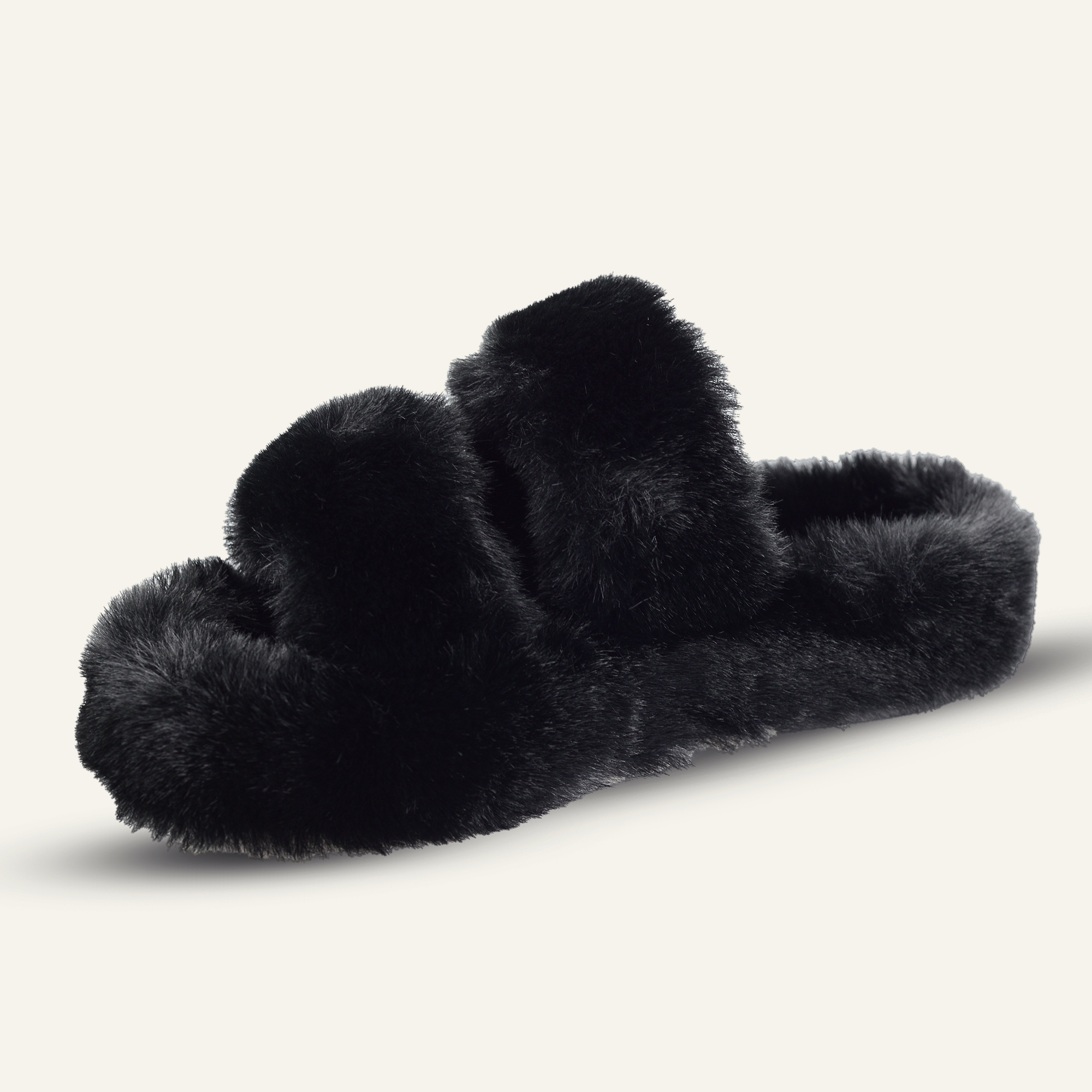 Women's Fuzzy Slippers with Memory Foam Open-Toe