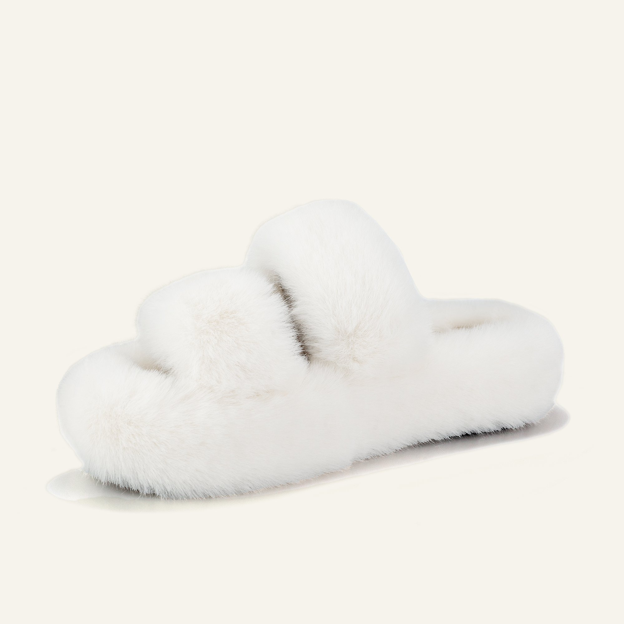 Women's Fuzzy Slippers with Memory Foam Open-Toe
