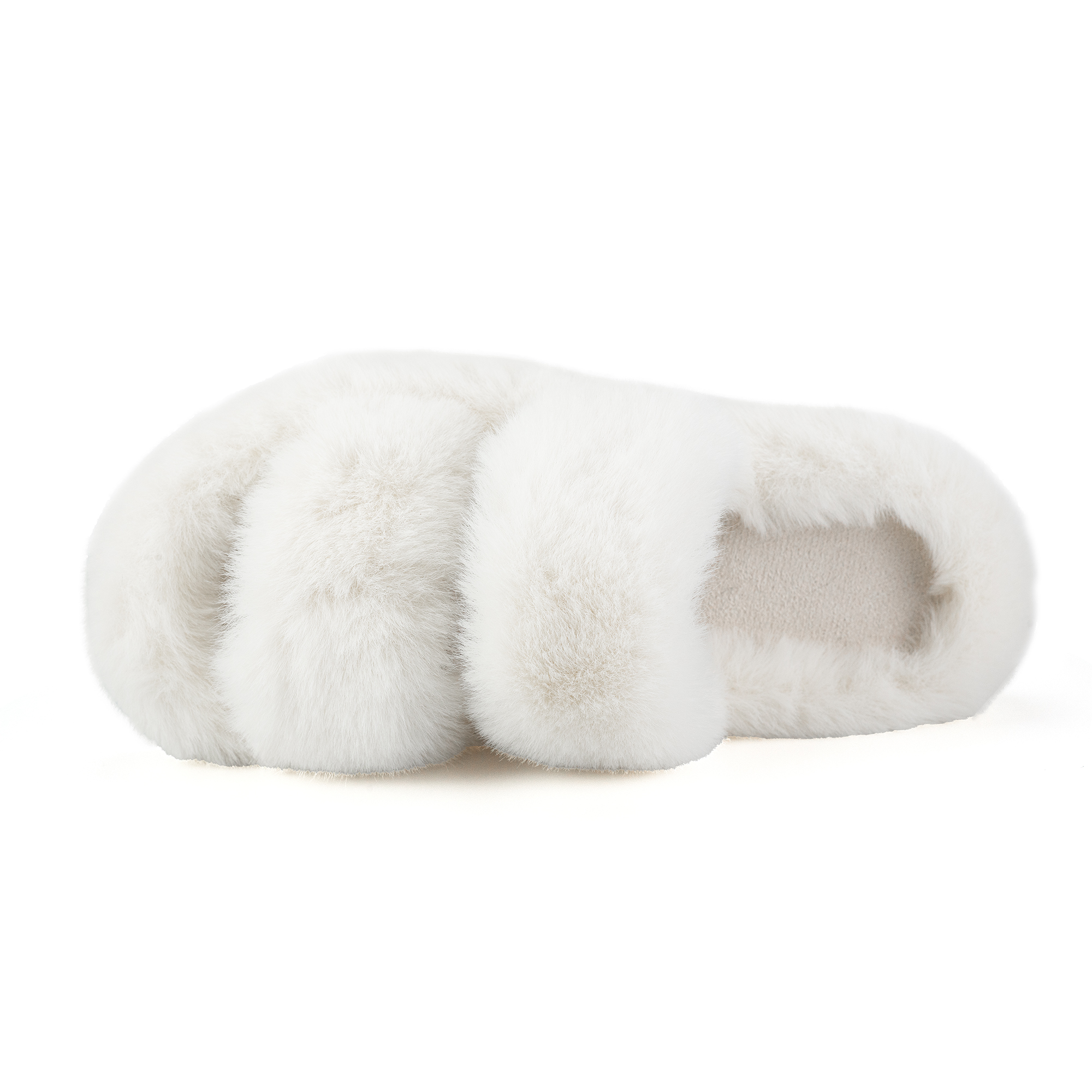 Women's Fuzzy Slippers with Memory Foam Open-Toe