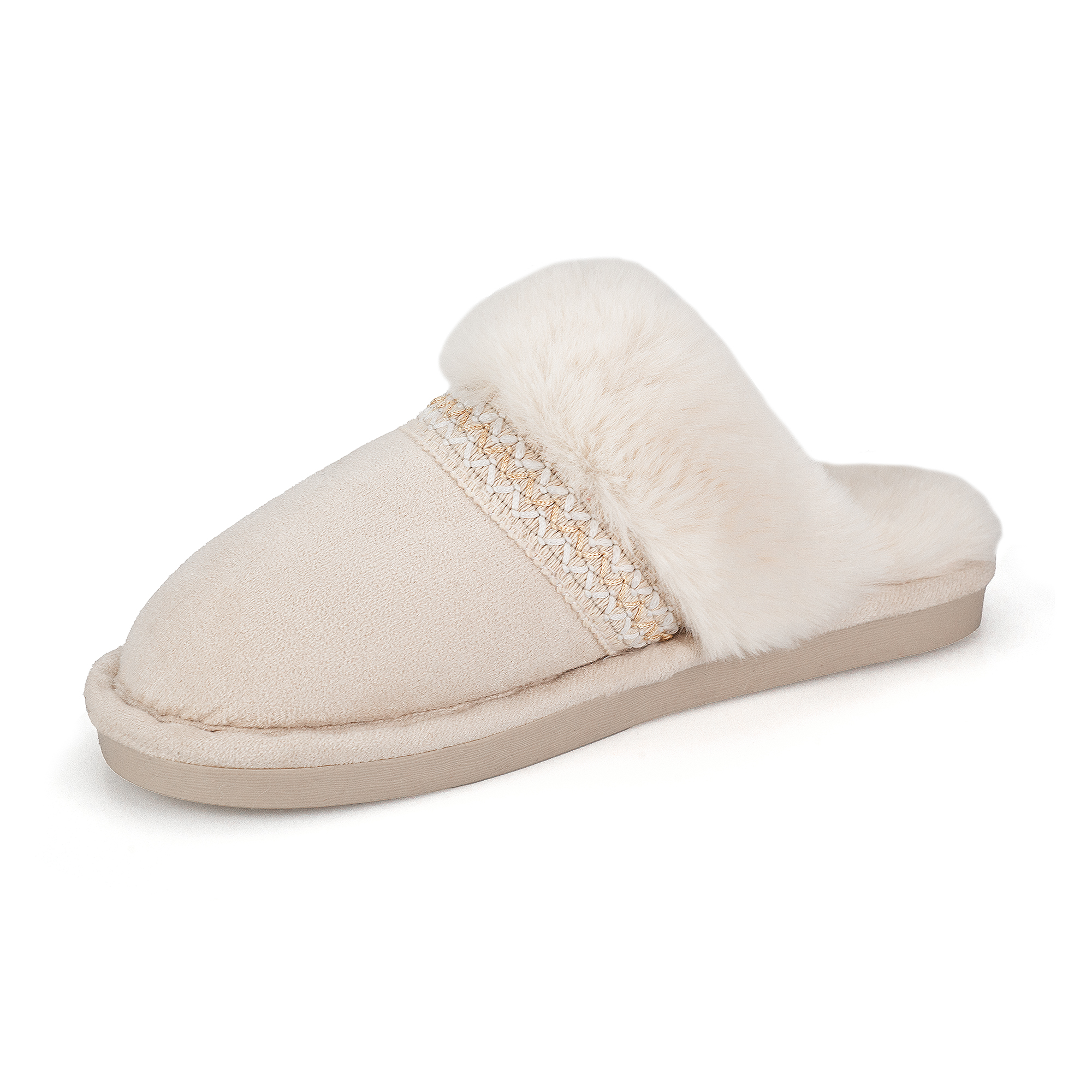  Memory Foam Fuzzy Faux Fur House Slippers