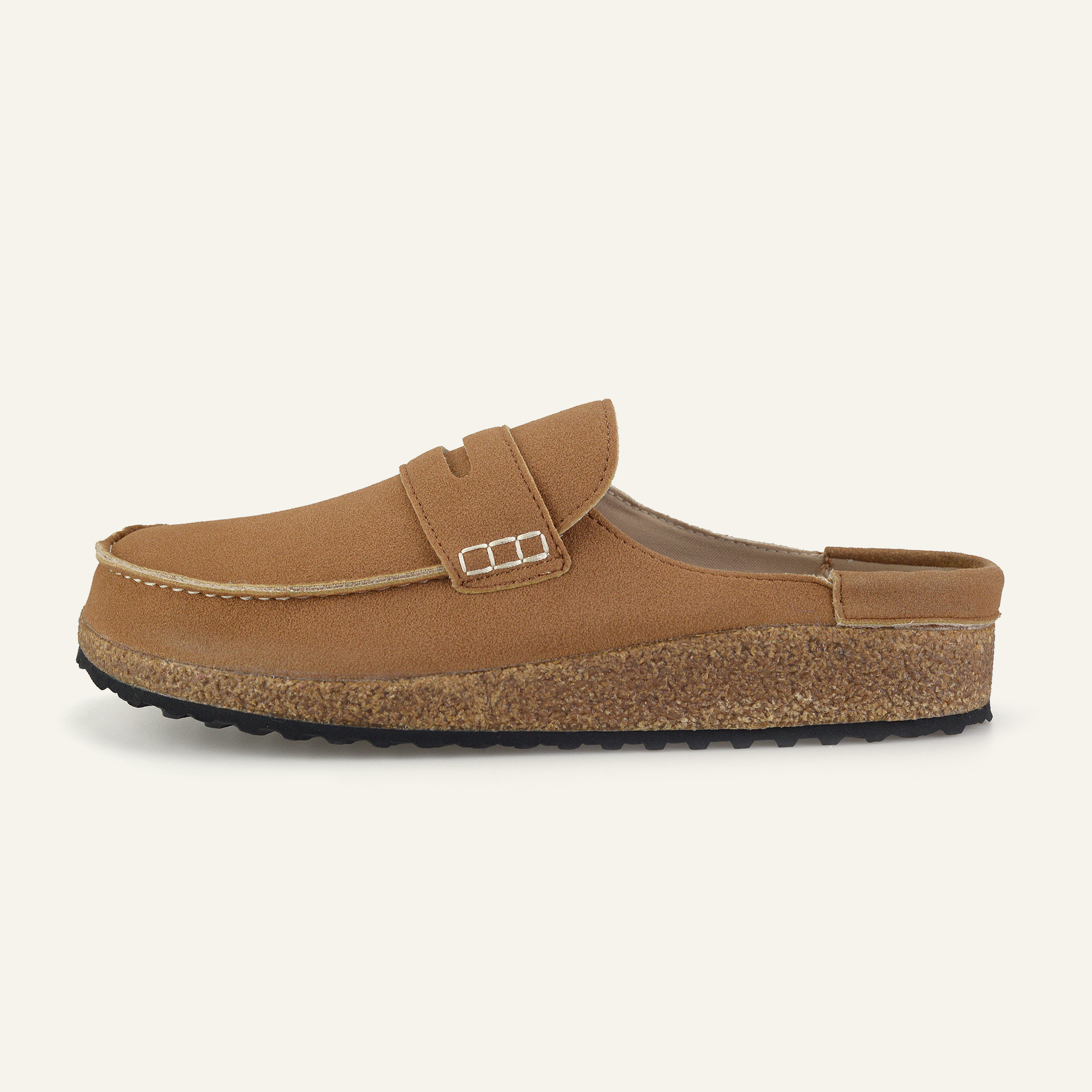 BERANMEY Cork Mules for Women with Memory Foam Slip-on Cork Sole