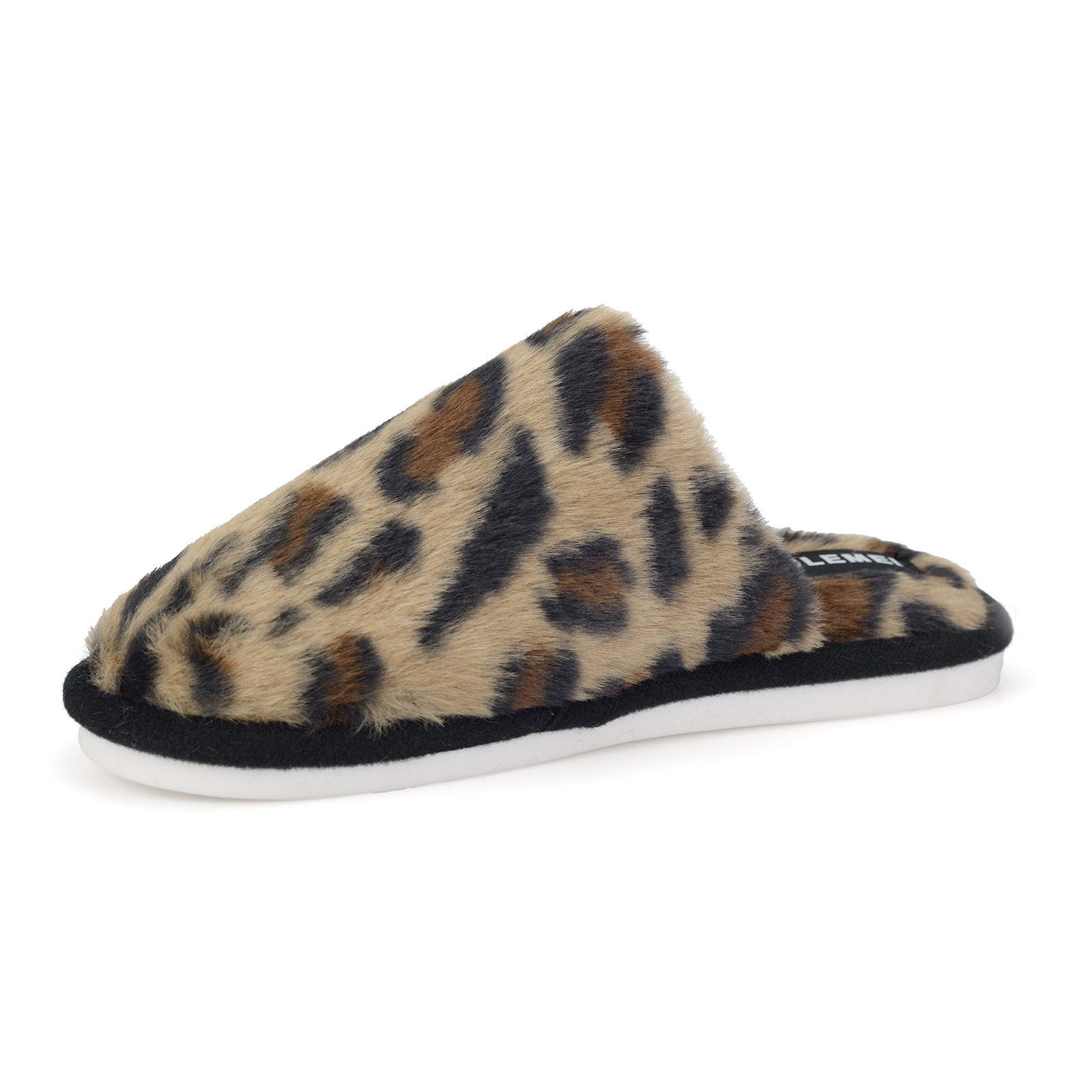 Women's Leopard Print Slippers Plush Warm Fuzzy House Slippers