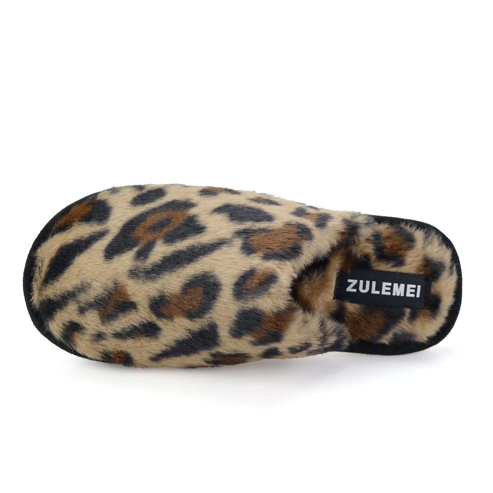 Women's Leopard Print Slippers Plush Warm Fuzzy House Slippers