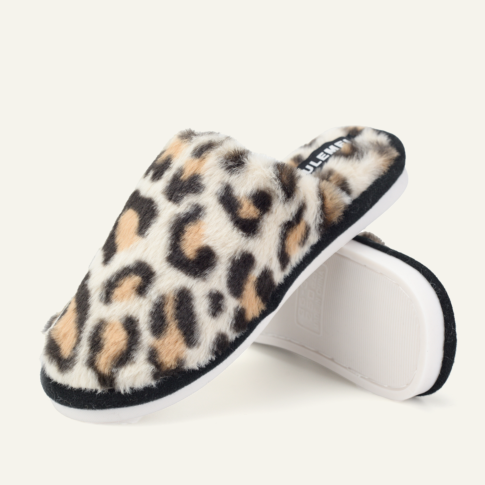 Women's Leopard Print Slippers Plush Warm Fuzzy House Slippers