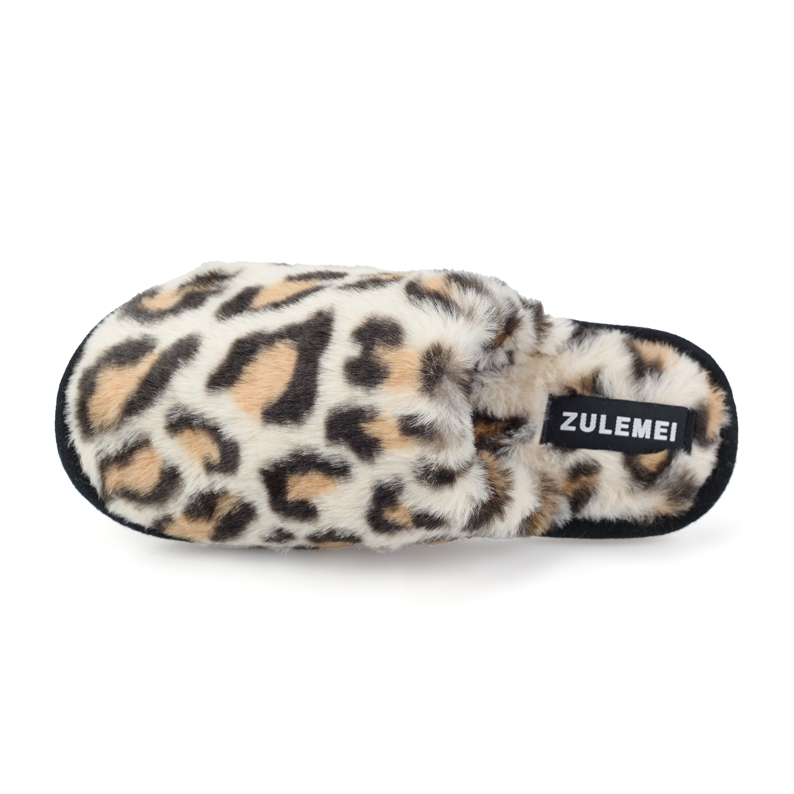 Women's Leopard Print Slippers Plush Warm Fuzzy House Slippers