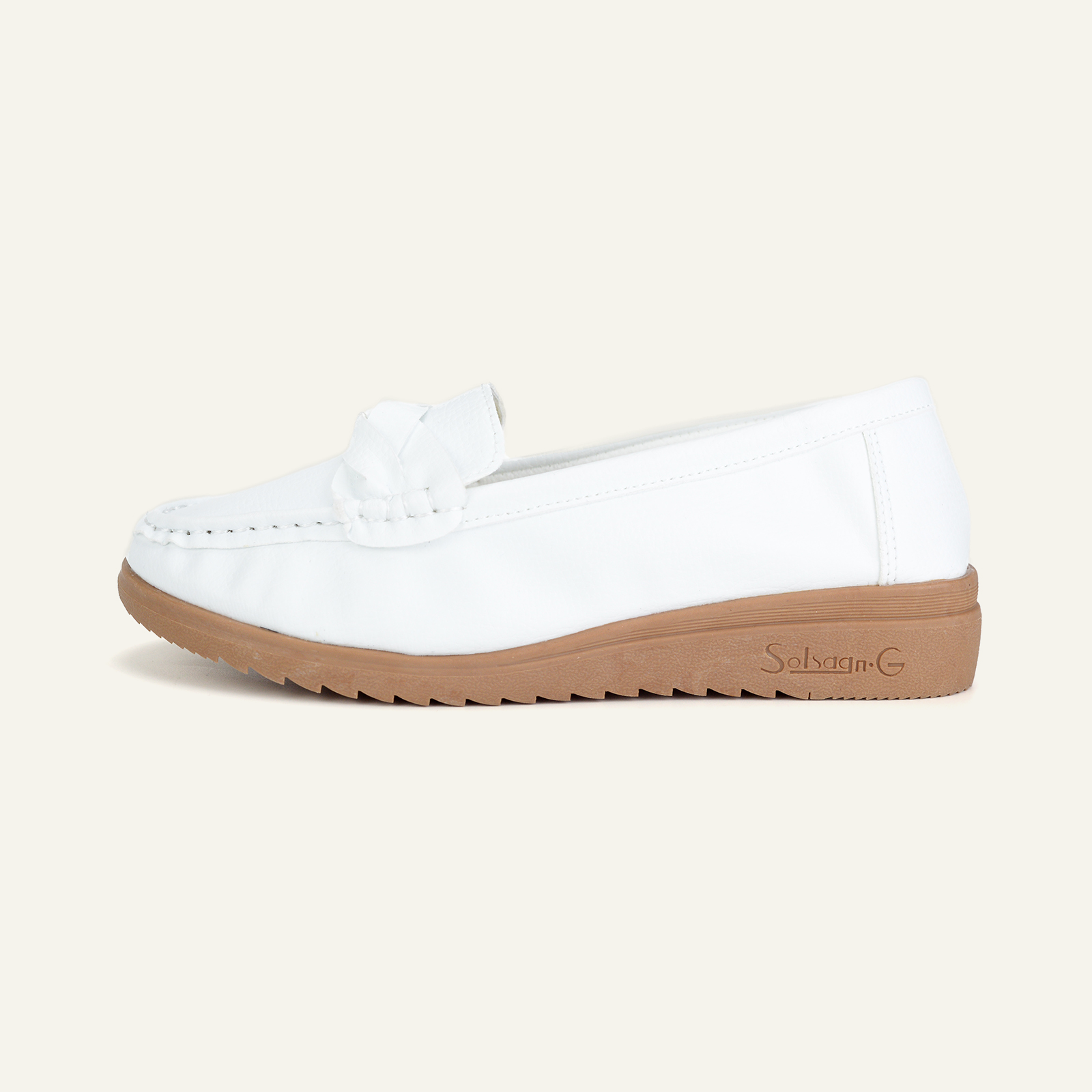 BERANMEY Women's Slip-On Loafers with Braided Strap