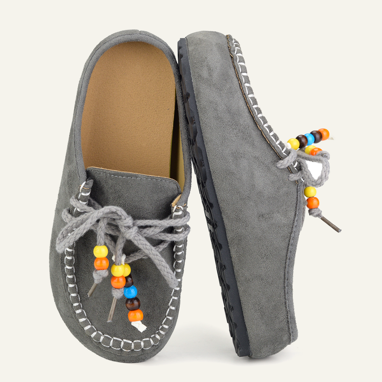 BERANMEY Cork Mules for Women Boho Slip-On Womens Mules 