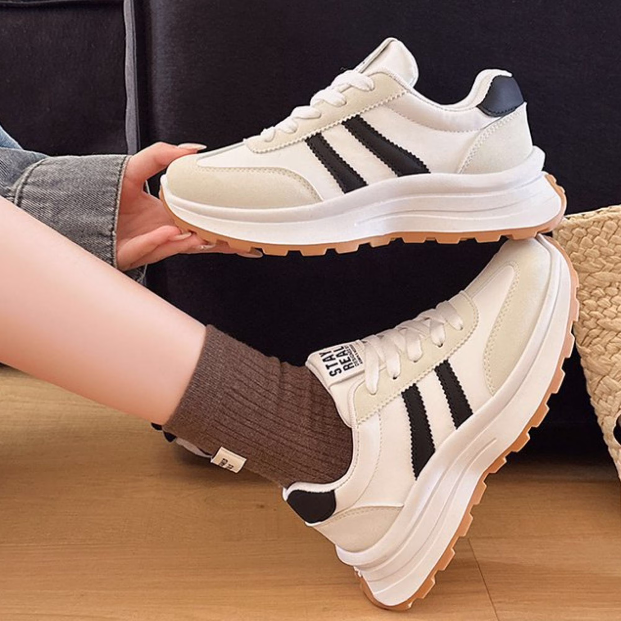 Women's Chunky Platform Retro Fashion Sneakers