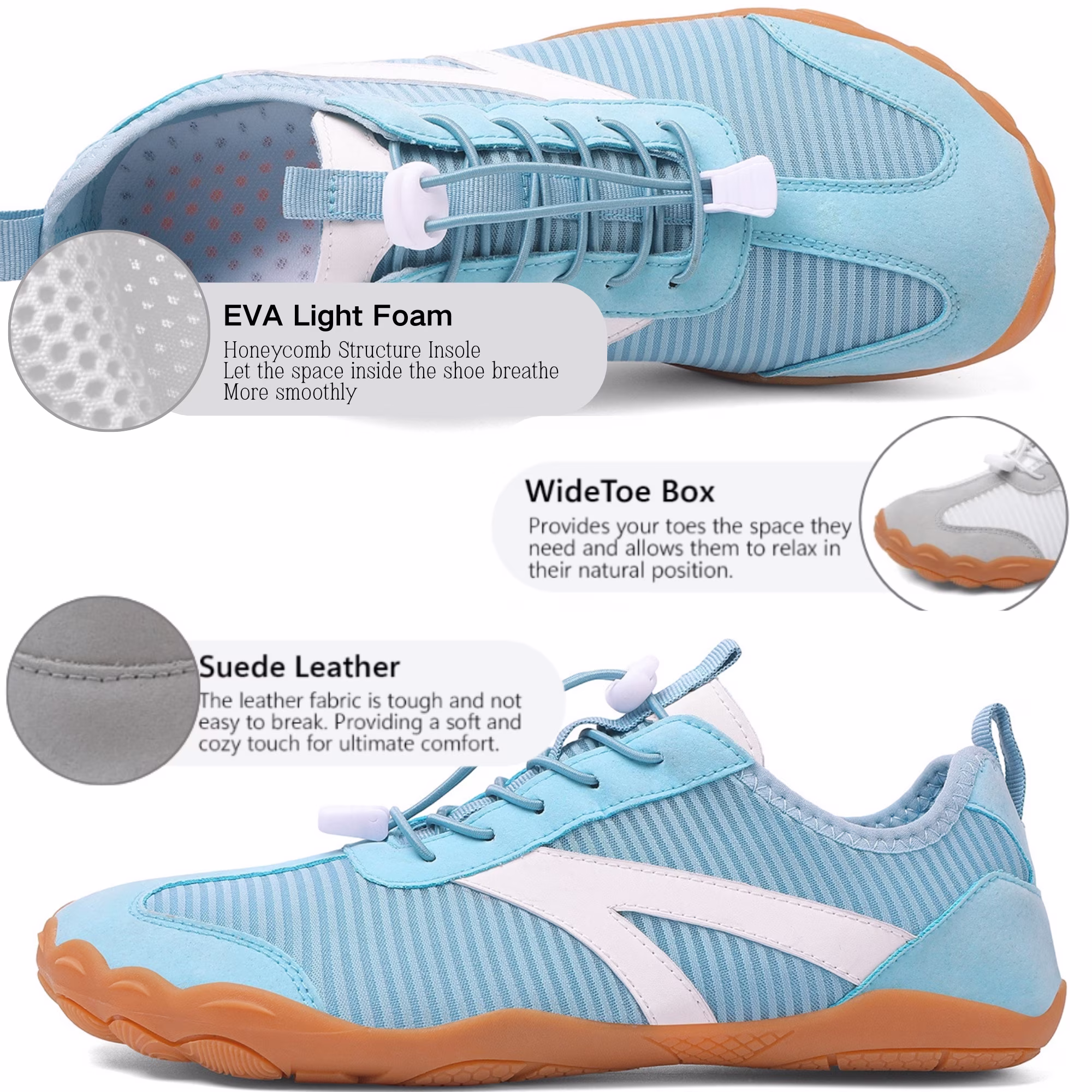 Quick-Dry Breathable Barefoot Water Shoes for Women Mens 