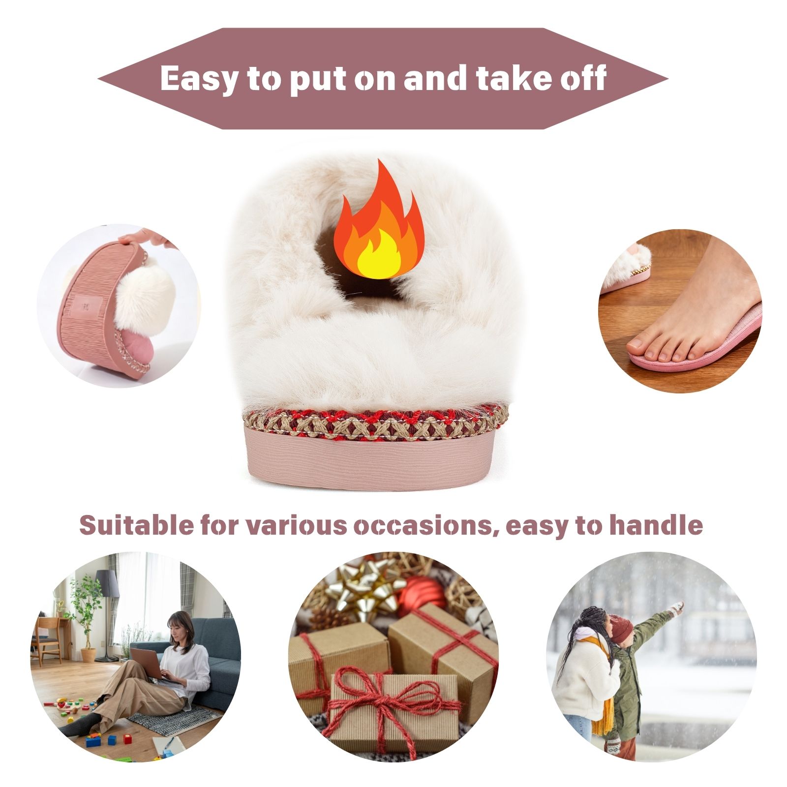 Women's Fuzzy Memory Foam Slippers Ultra Plush Warmth