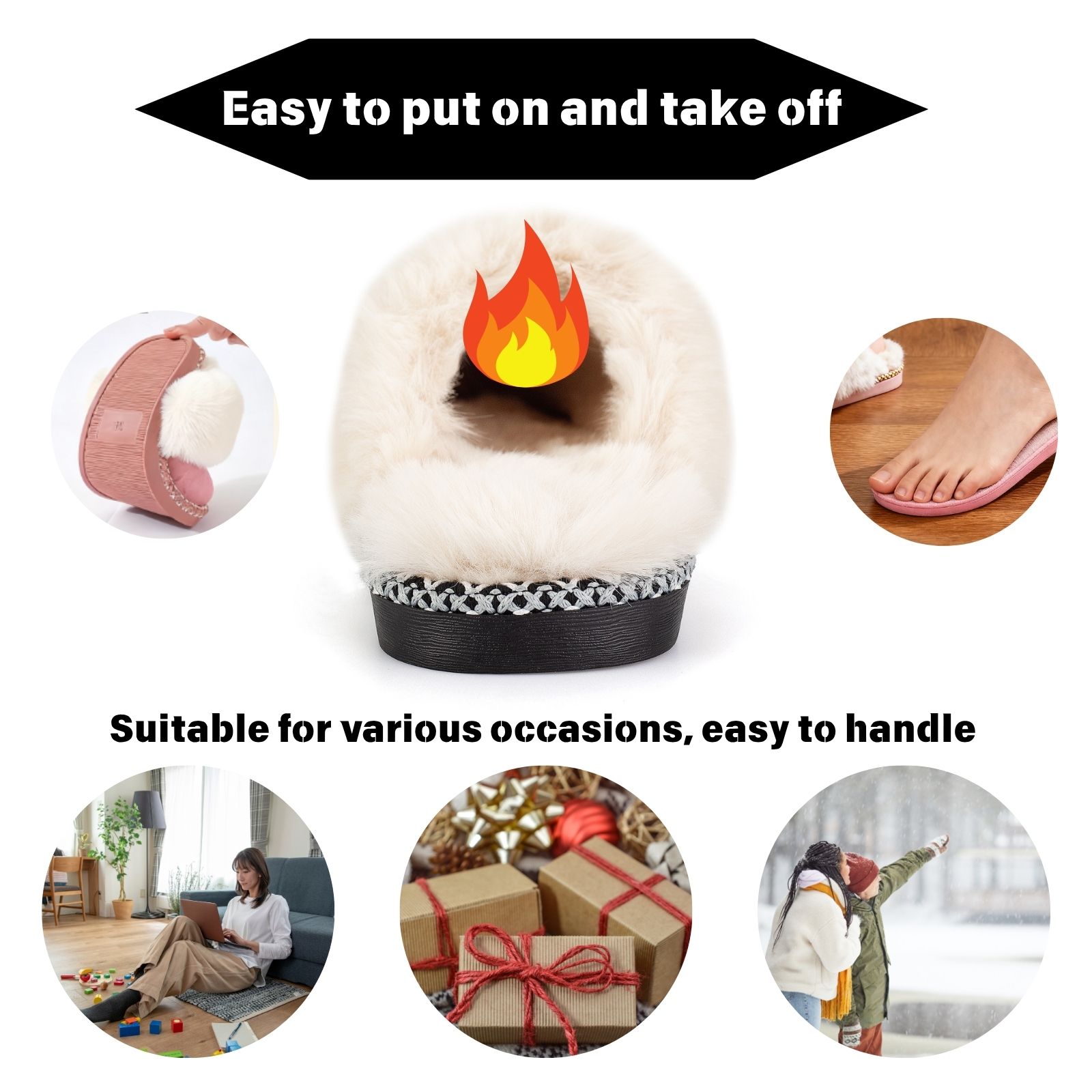 Women's Fuzzy Memory Foam Slippers Ultra Plush Warmth