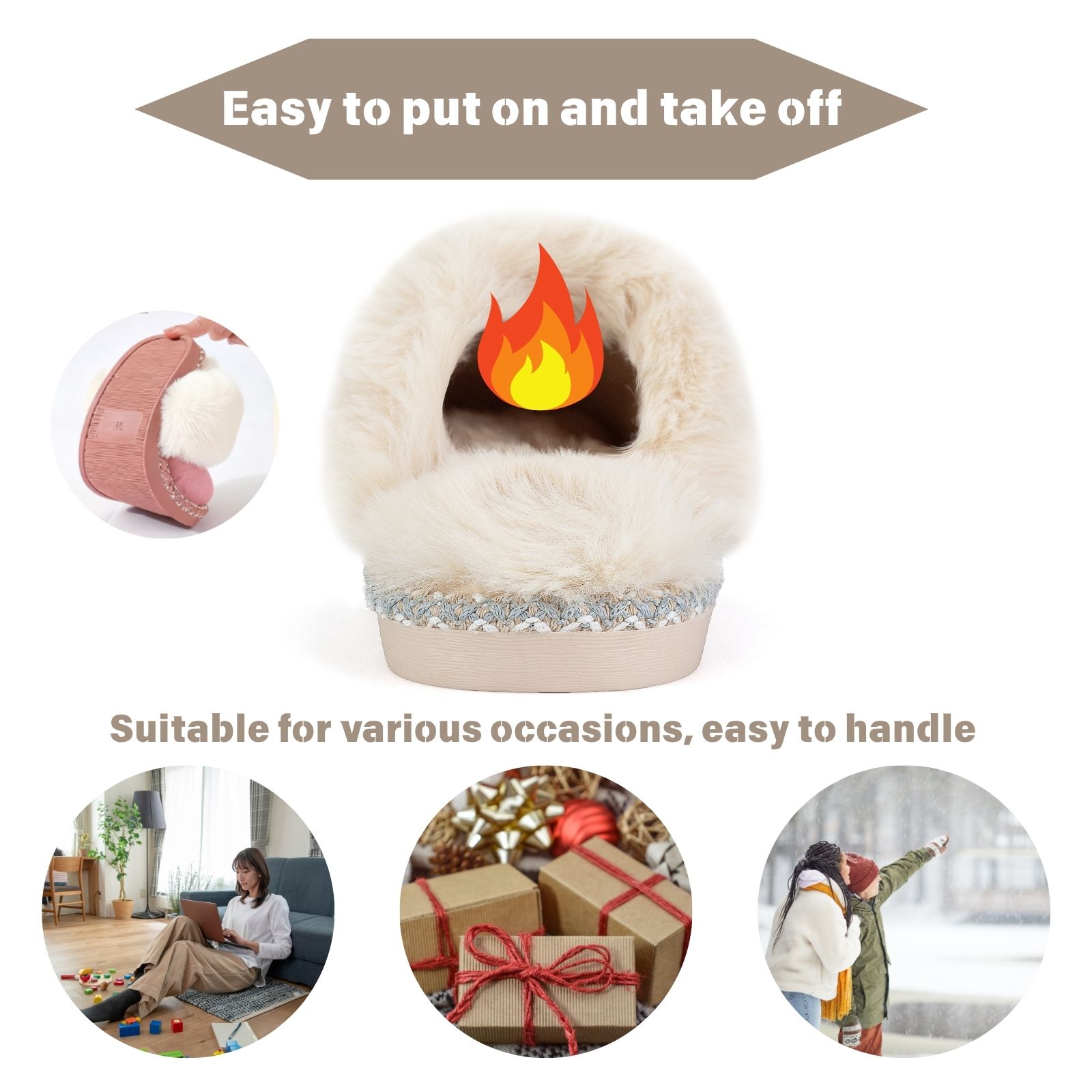 Women's Fuzzy Memory Foam Slippers Ultra Plush Warmth