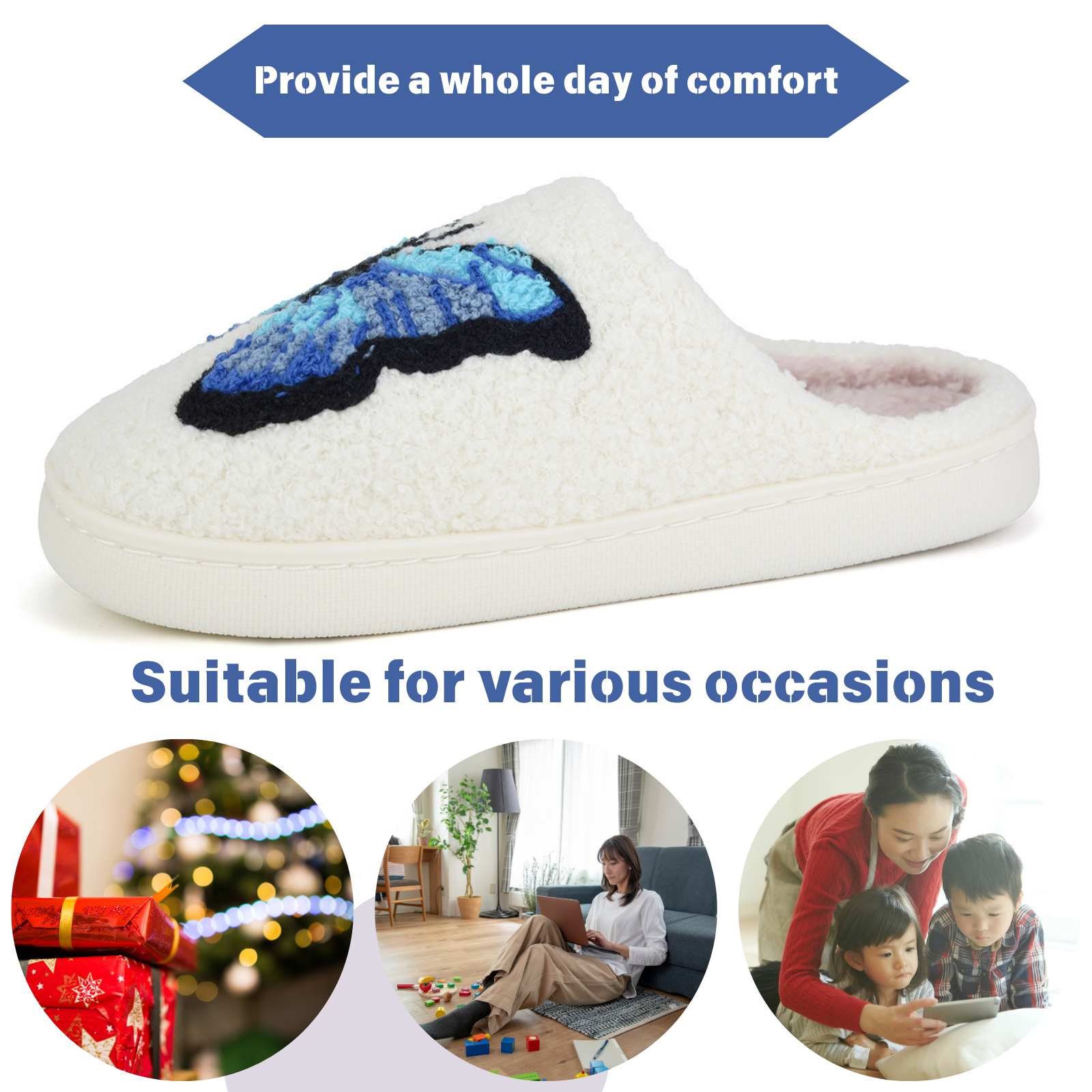 Cute Animal Puppy Butterfly Dogs Slippers