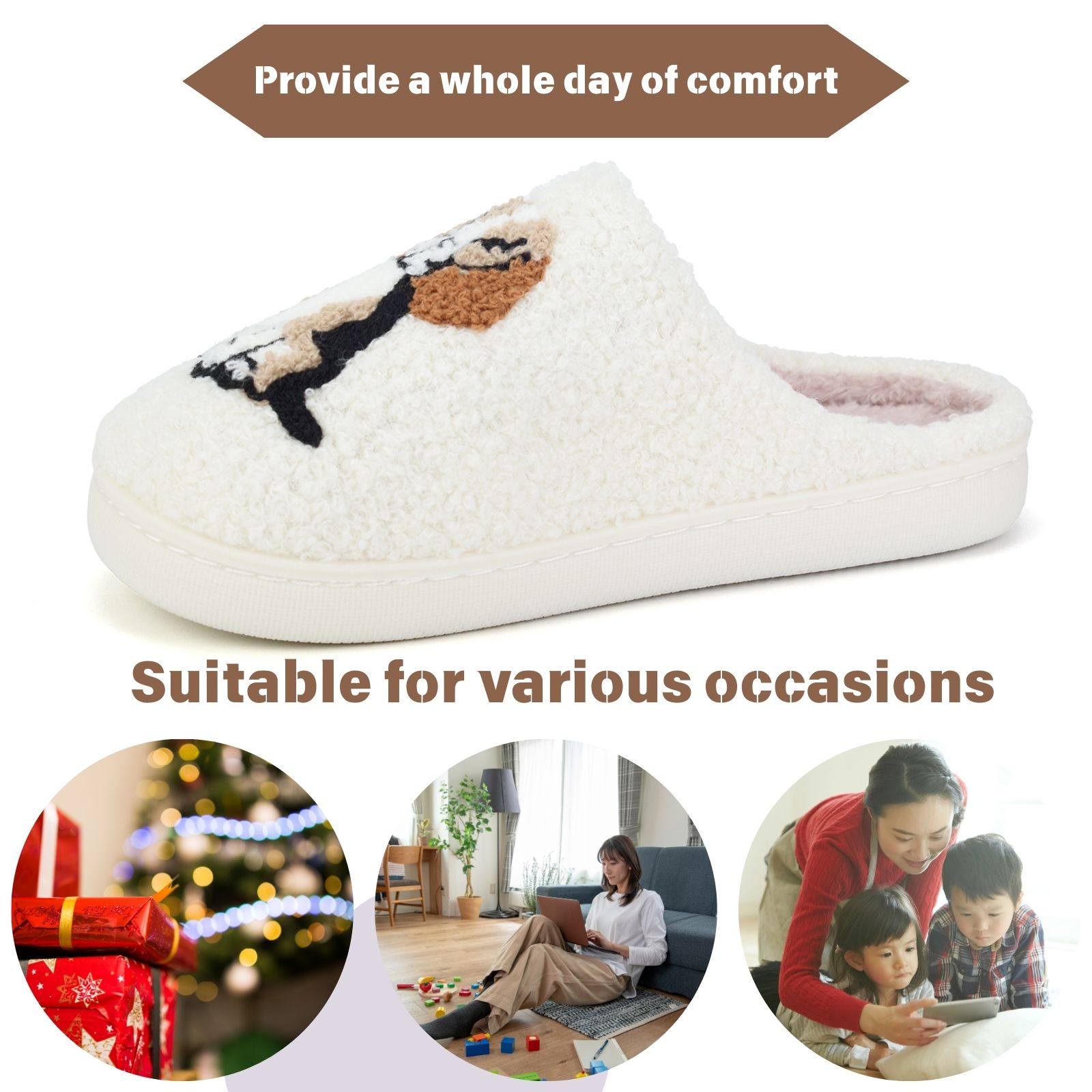 BERANMEY Cute Animal Puppy Butterfly Dogs Slippers