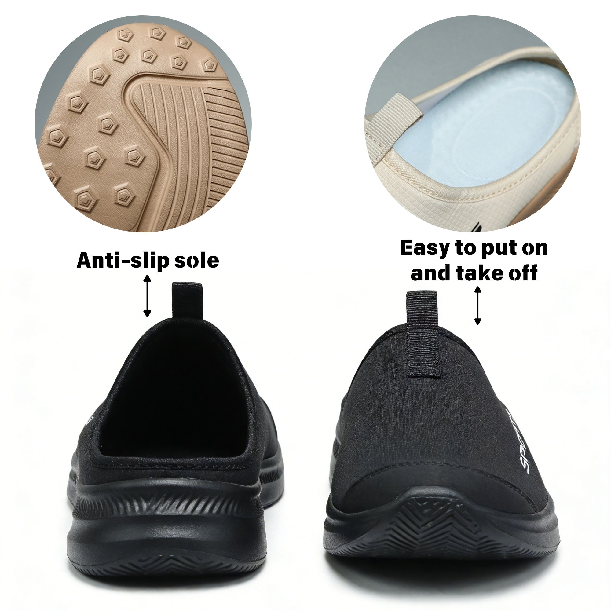 BERANMEY Men’s Slip-On Mules Loafers Lightweight Casual Shoes