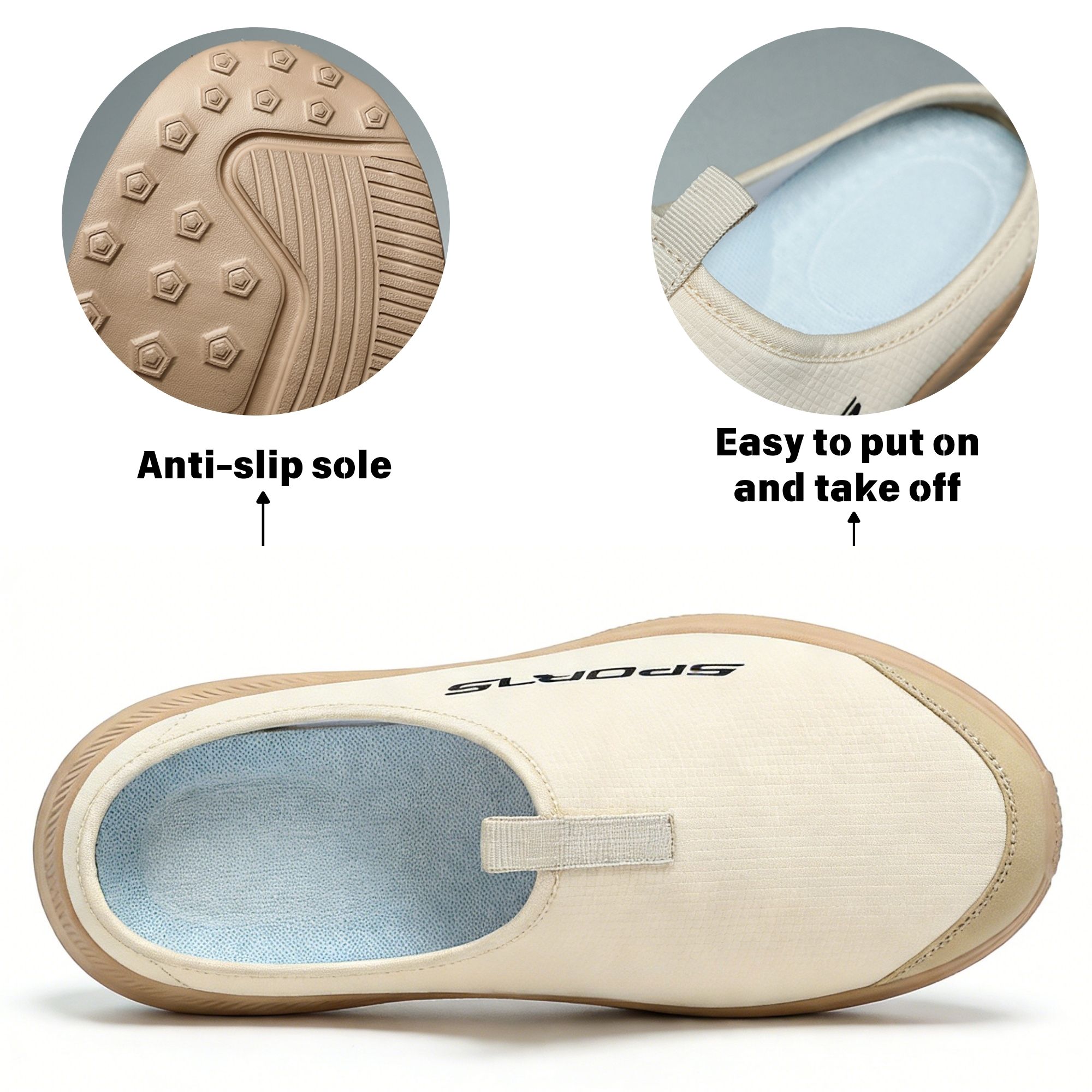 BERANMEY Men’s Slip-On Mules Loafers Lightweight Casual Shoes