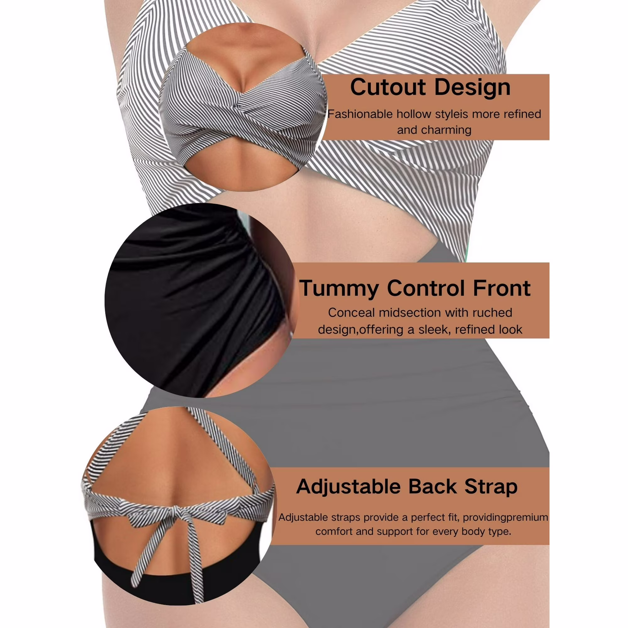 Sexy Tummy Control One Piece Swimsuit for Women 