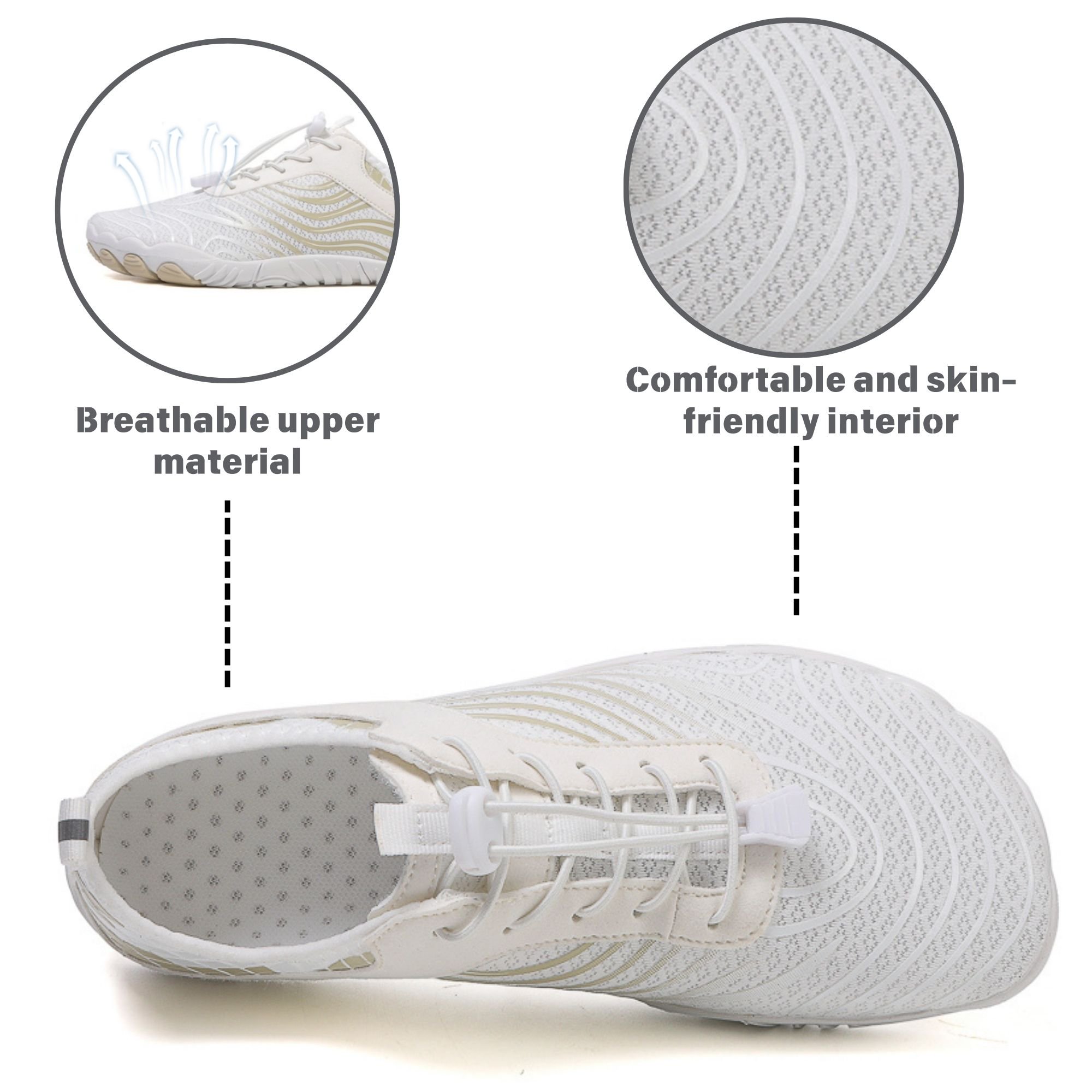 Skin-Feel Wide Toe Box Quick Dry Barefoot Socks for Women Men