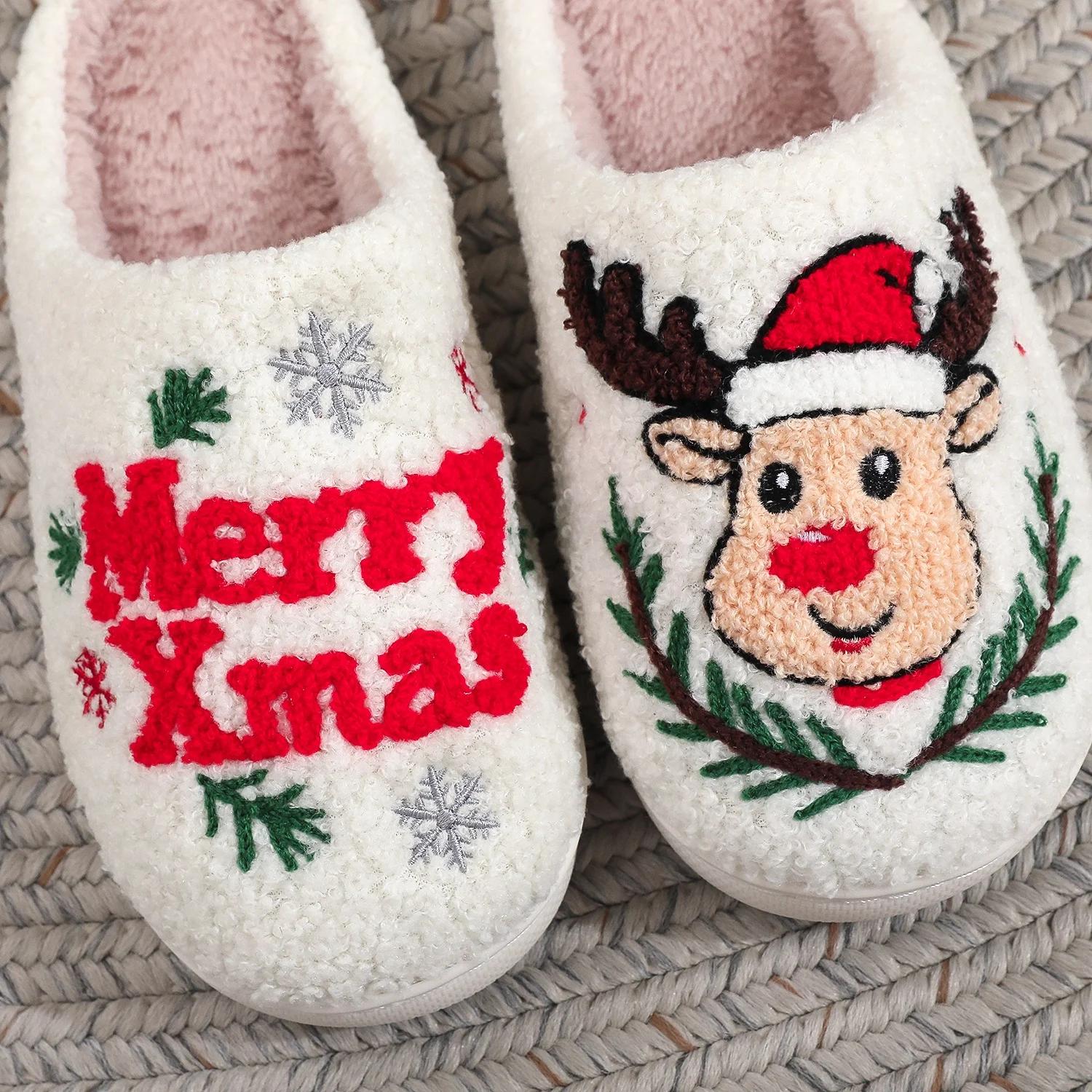 Cute Christmas Slippers for Women & Men Plush