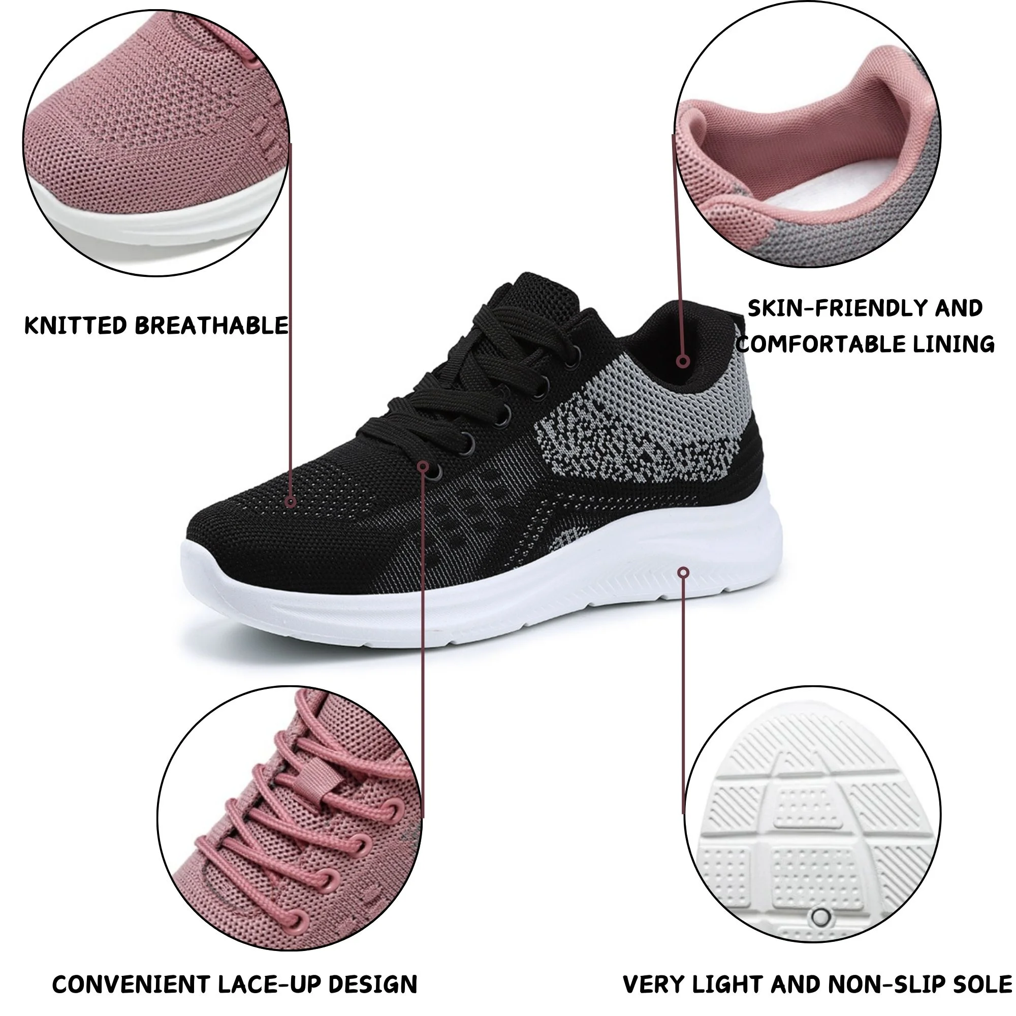  Women's Comfort Sneakers Lightweight Breathable