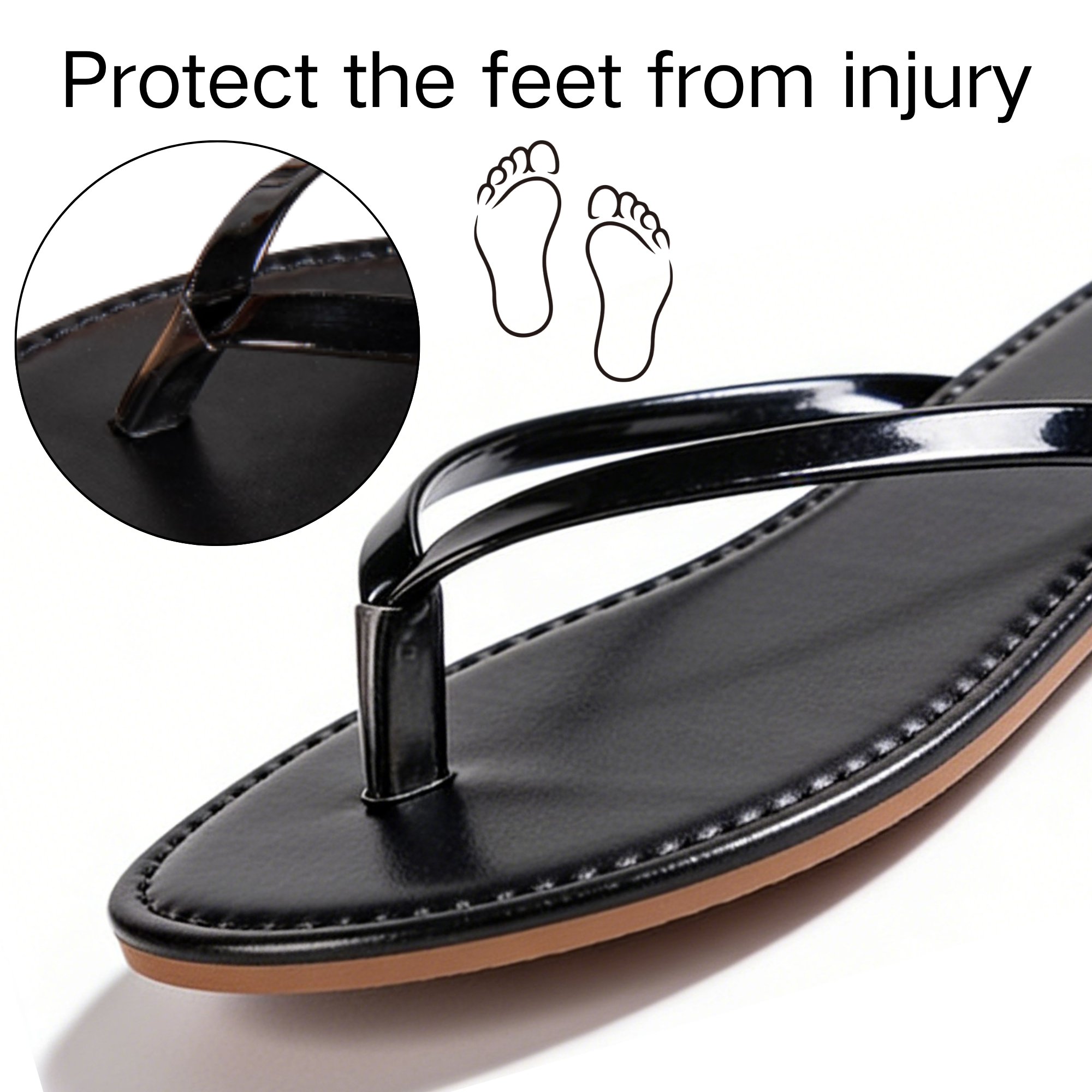 BERANMEY Women's Wide Width Flip Flops - Comfortable Slip-On Sandals