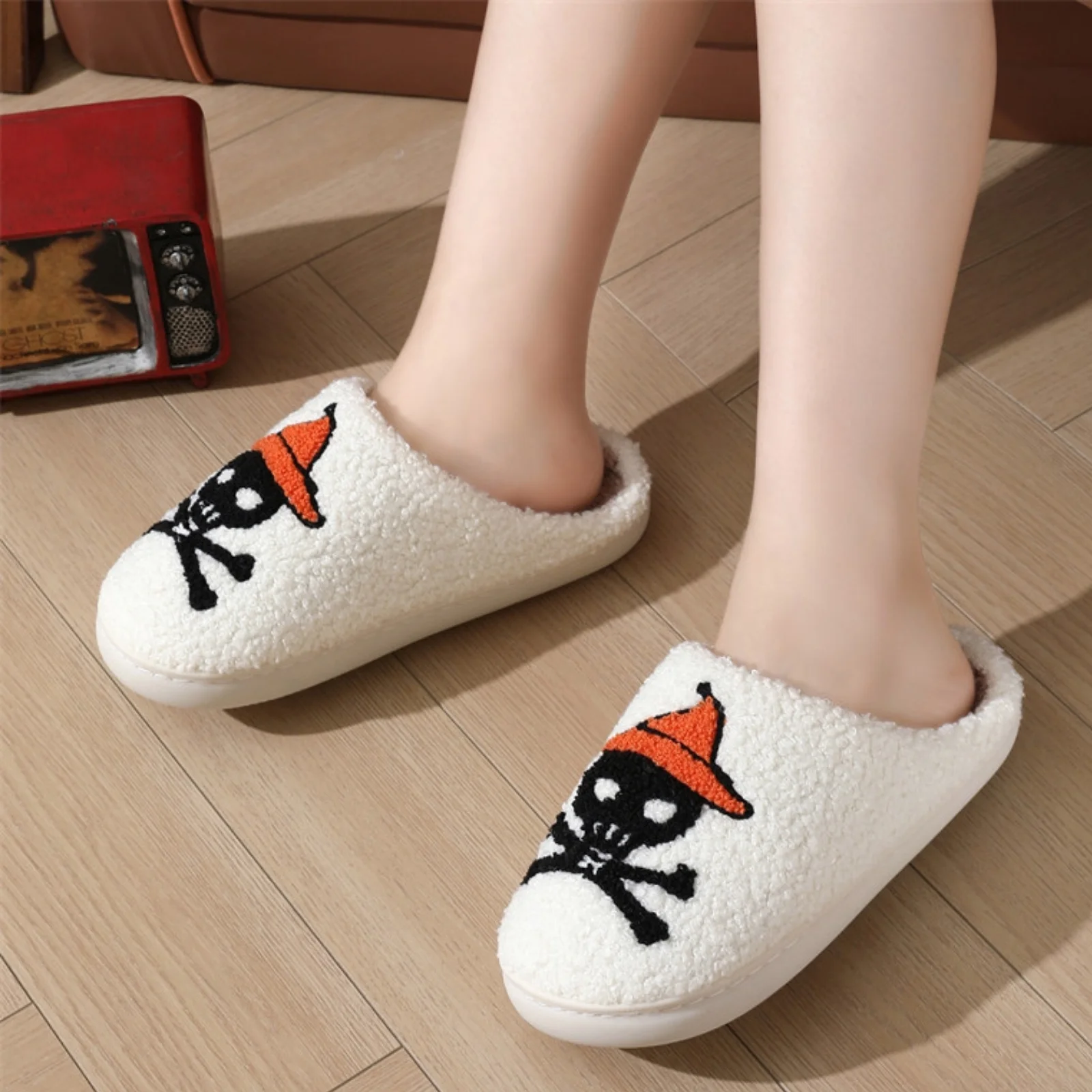 Soft Plush Halloween Slippers for Women and Men