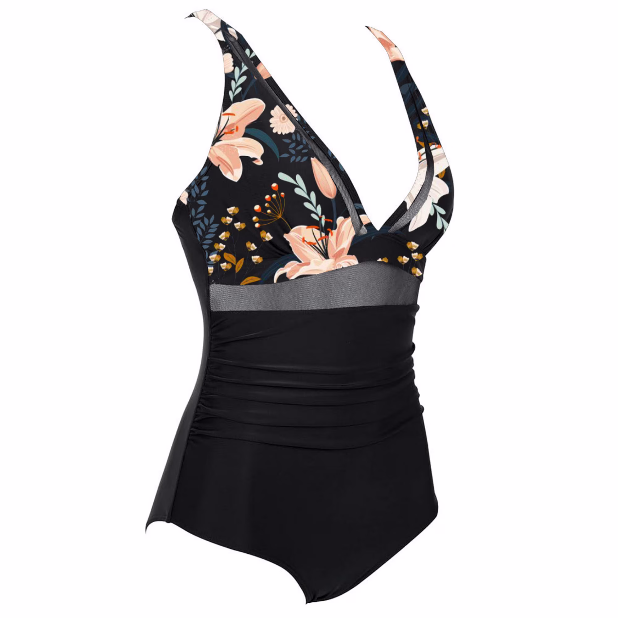 Sexy Mesh Tummy Control One-Pieces Swimwear for Women