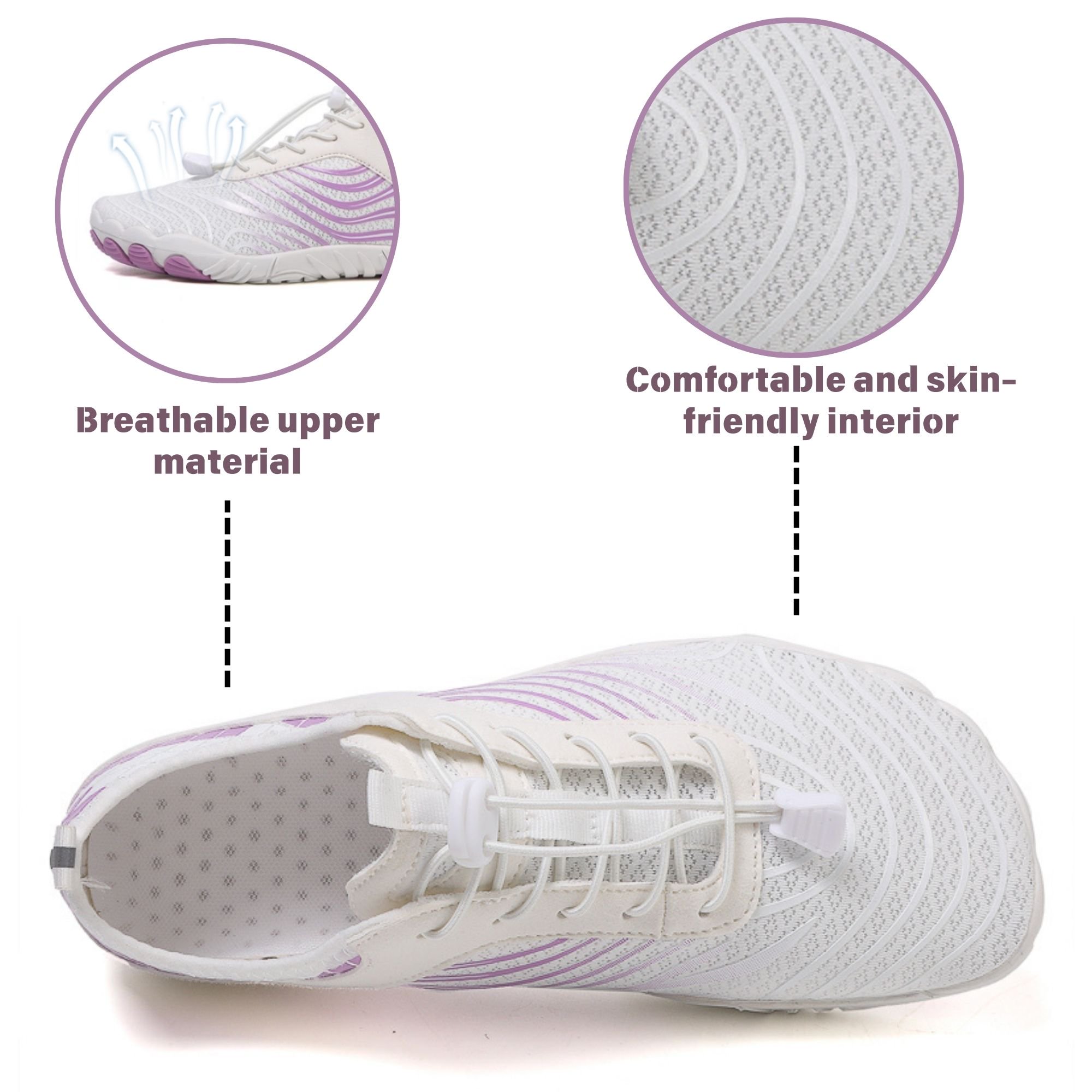 Skin-Feel Wide Toe Box Quick Dry Barefoot Socks for Women Men