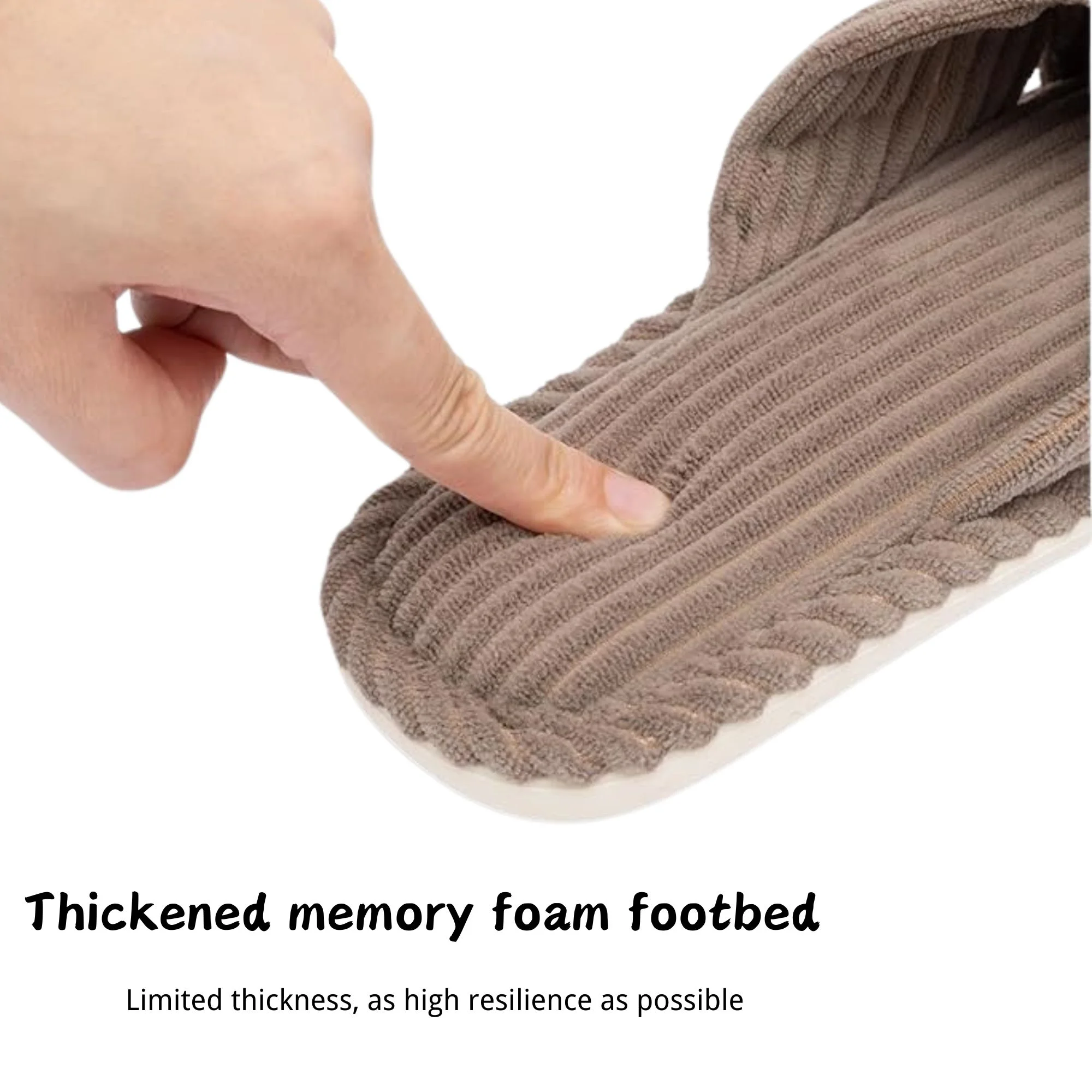 Memory Foam House Bedroom Shoes Corduroy Bow Crossbands 