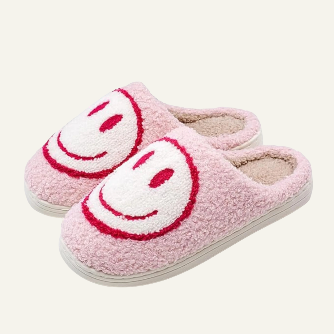 Soft Plush Comfy Cute Smile Face Slippers