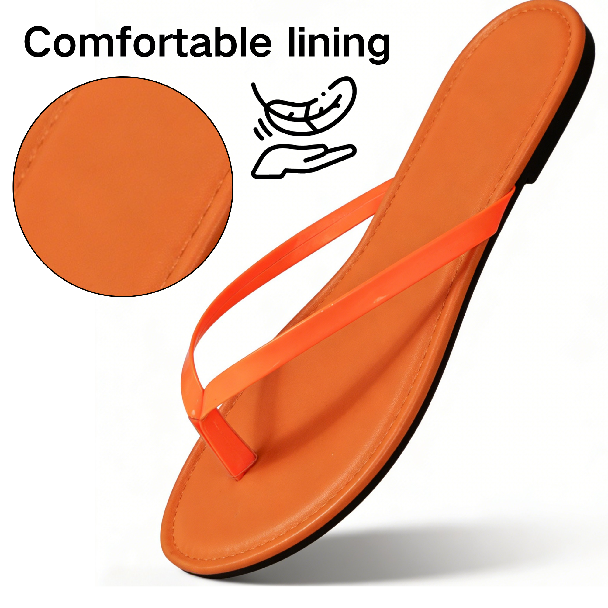 BERANMEY Women's Wide Width Flip Flops - Comfortable Slip-On Sandals
